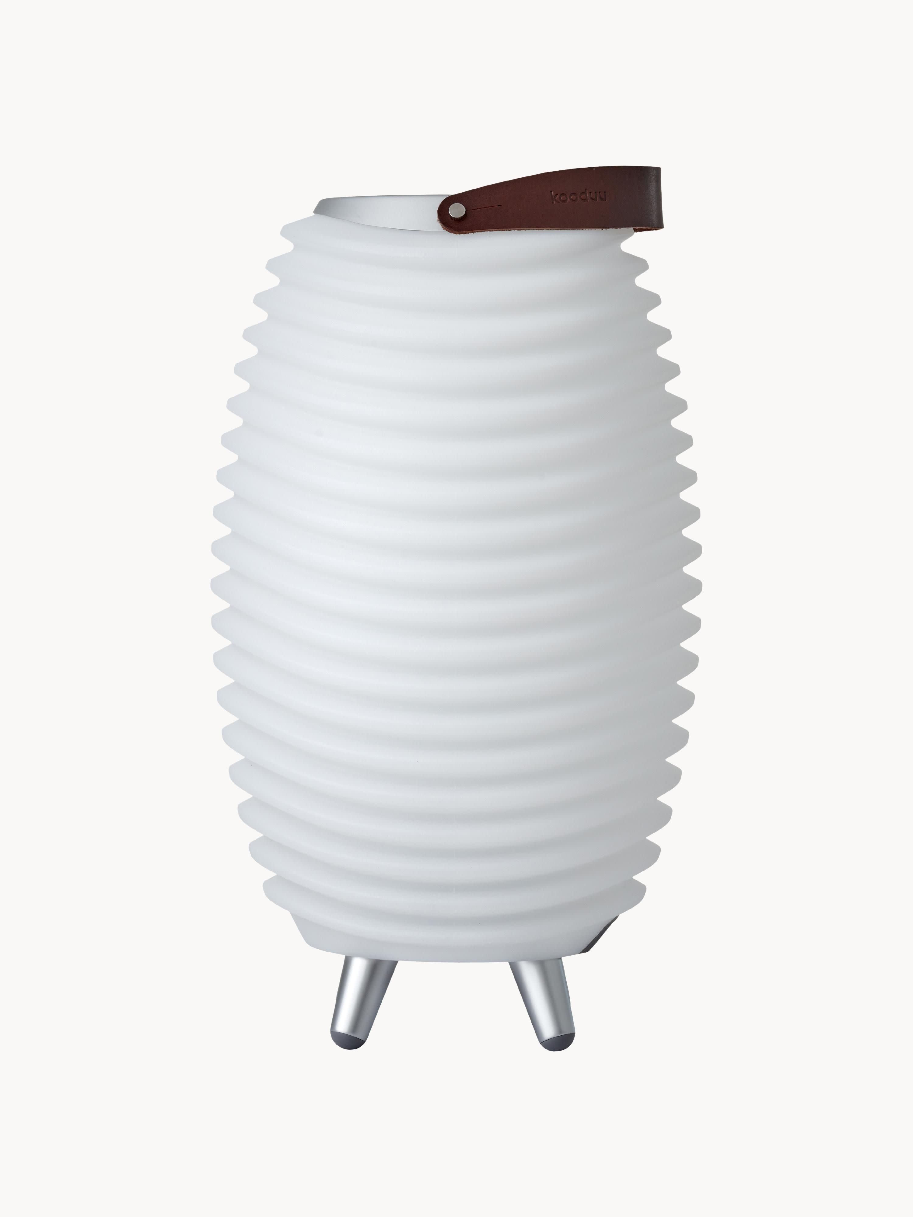 Lampe de jardin LED mobile avec haut-parleur et refroidisseur de bouteille Radley - Blanc, brun
