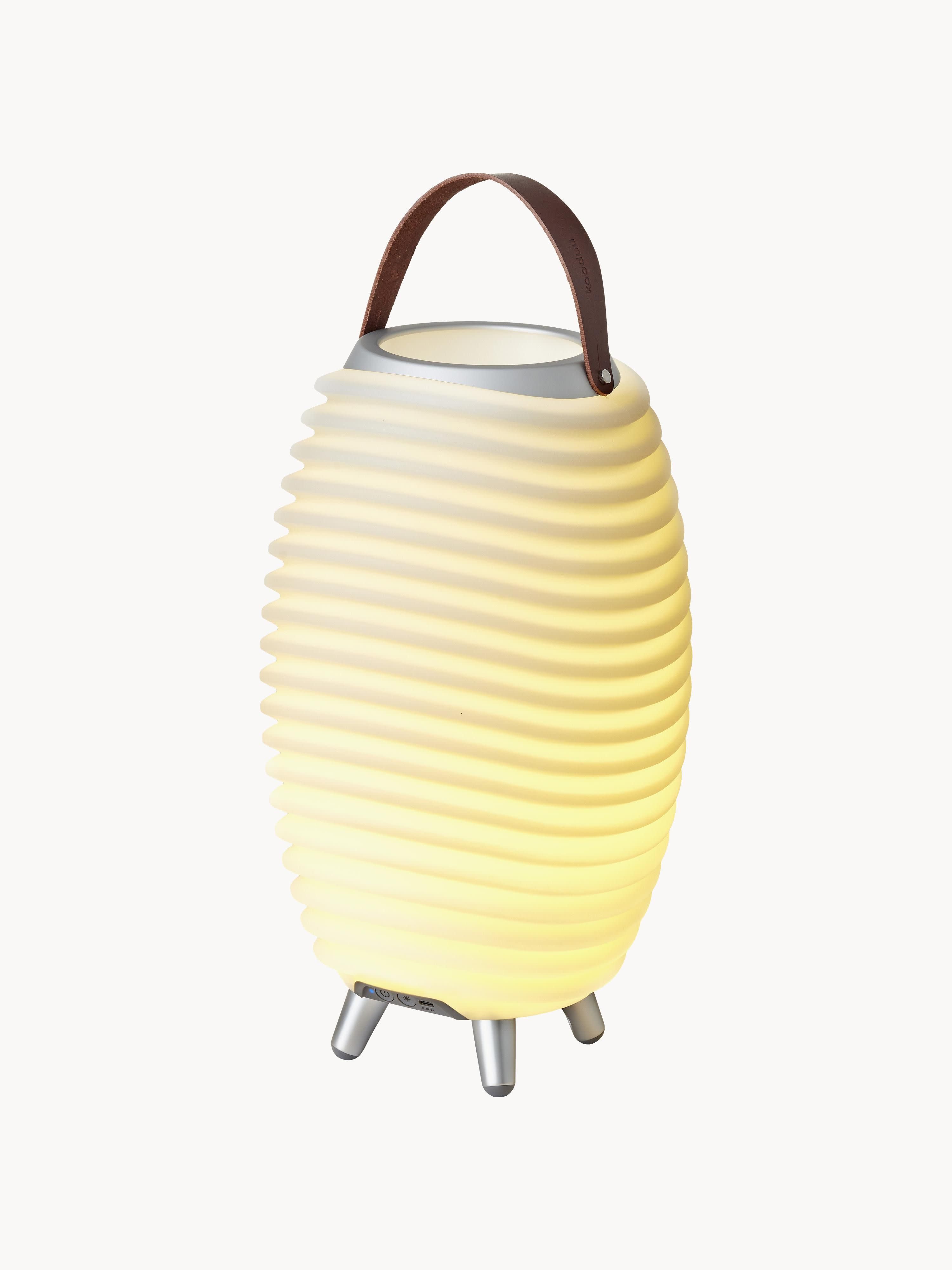 Lampe de jardin LED mobile avec haut-parleur et refroidisseur de bouteille Radley - Blanc, brun