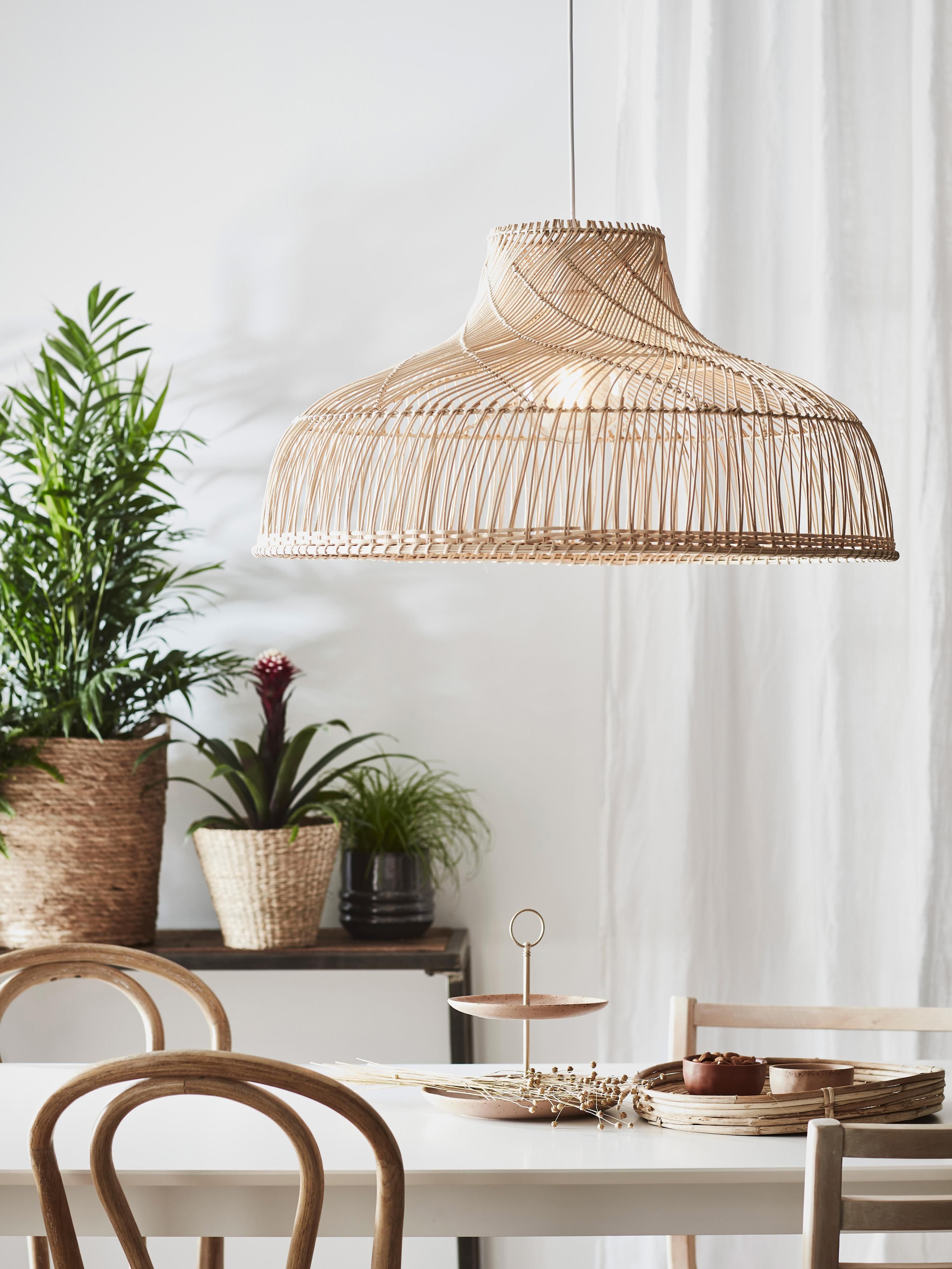 Grande suspension en rotin Vero - Brun clair
