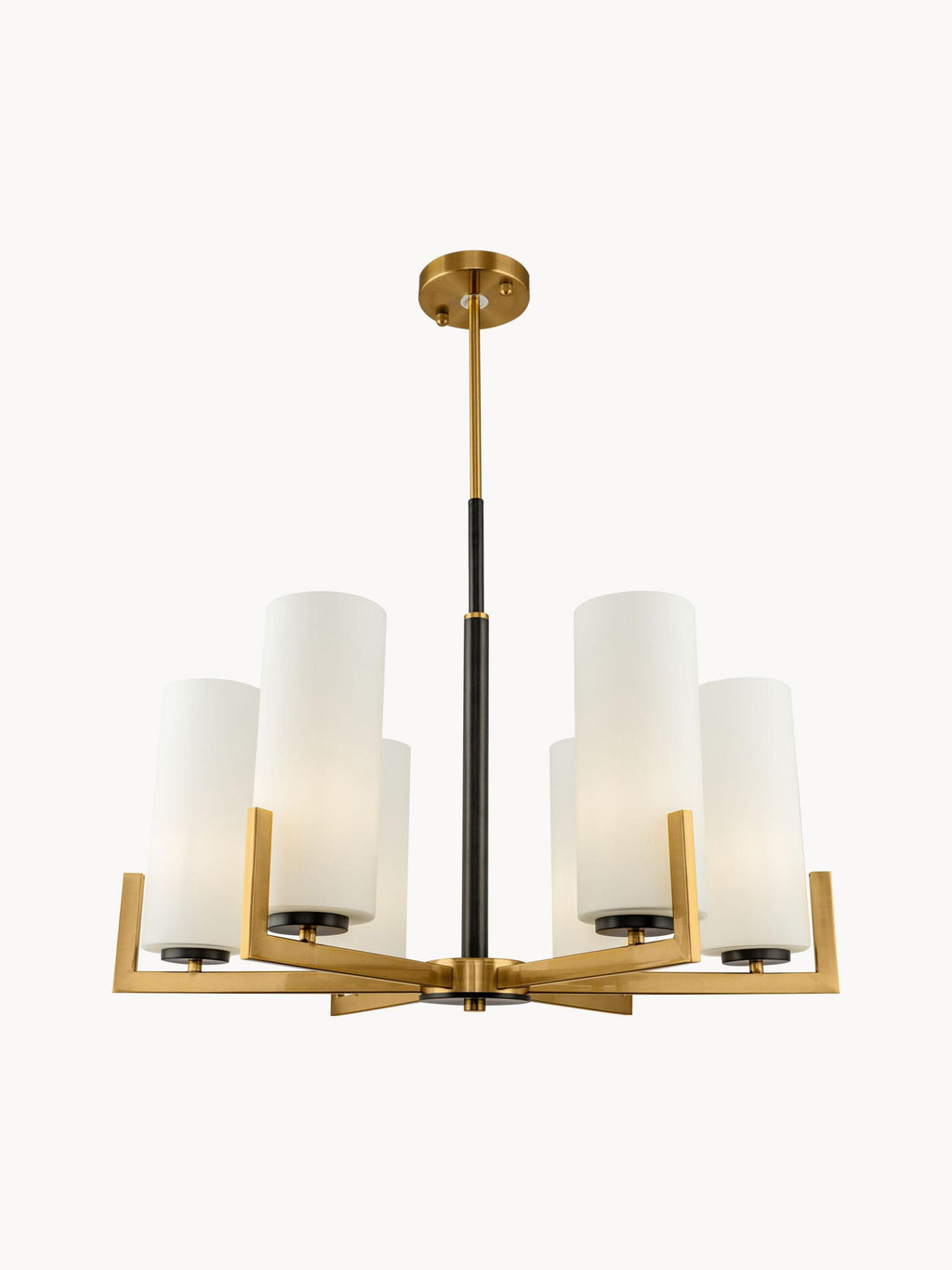 Grand lustre en verre Mors - Blanc, doré