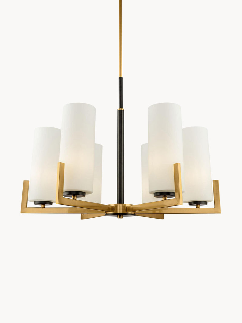 Grand lustre en verre Mors - Blanc, doré