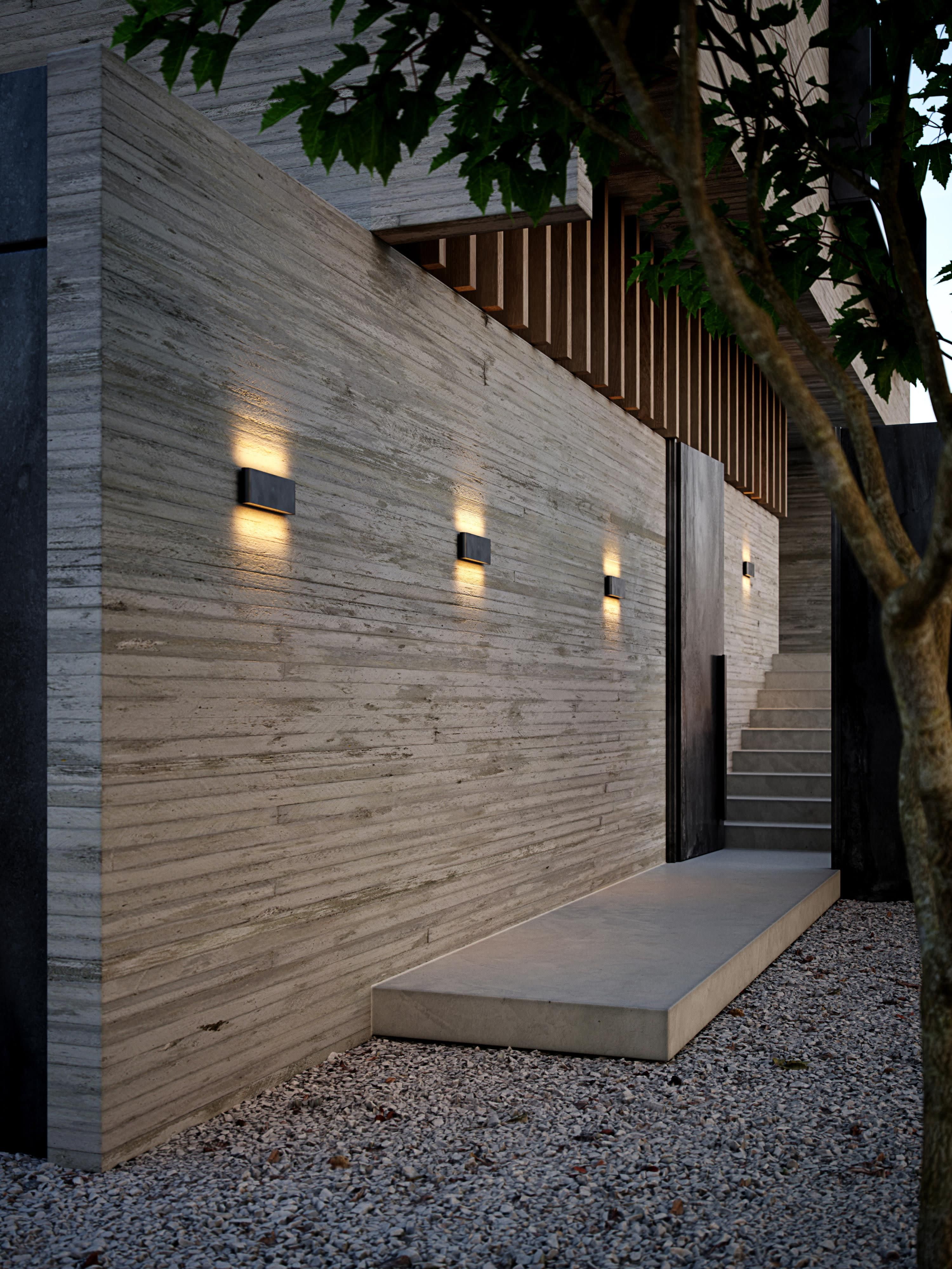 Applique murale LED d'extérieur Gjermund - Noir