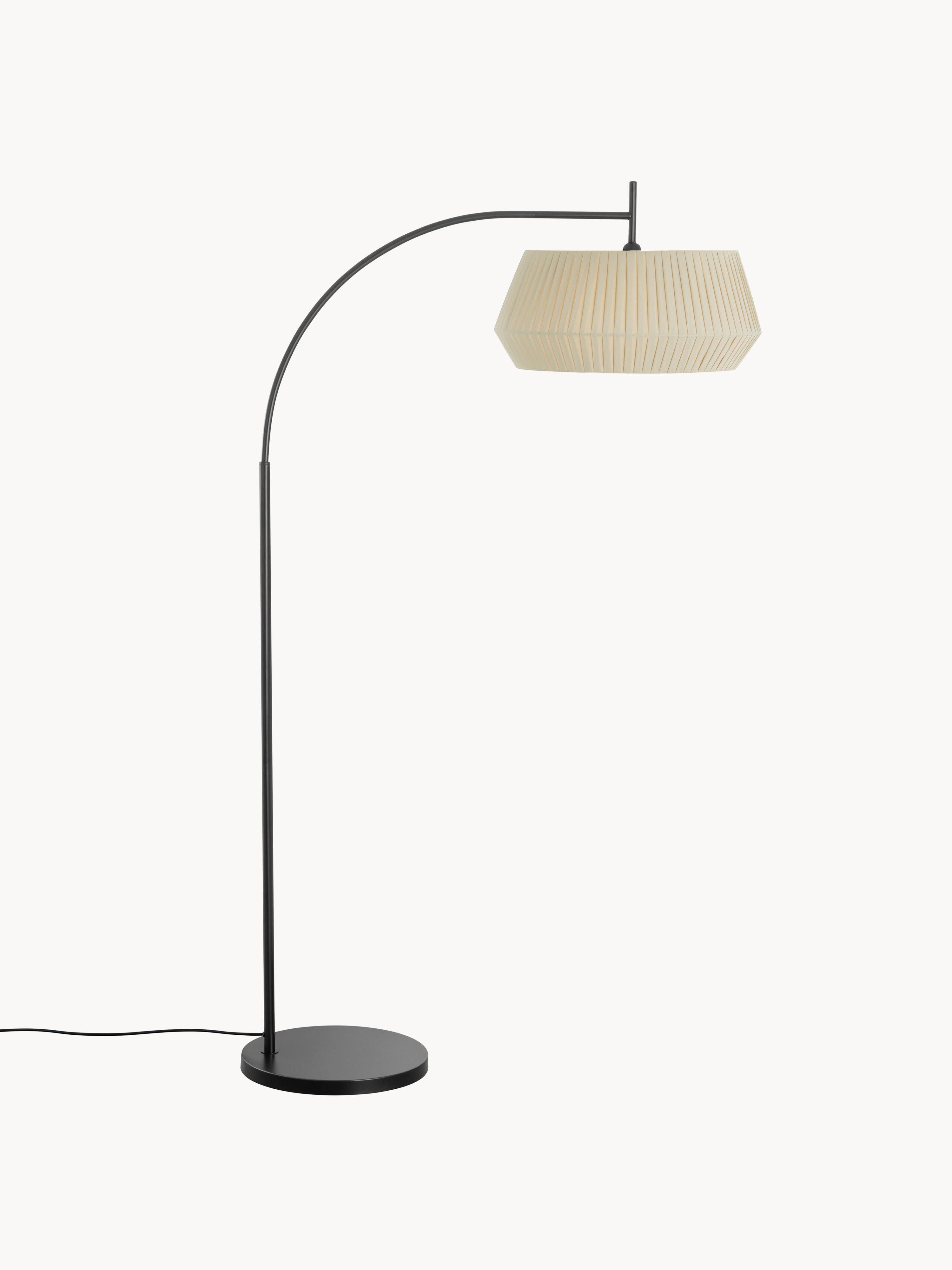 Grand lampadaire arc Bain - Beige, noir