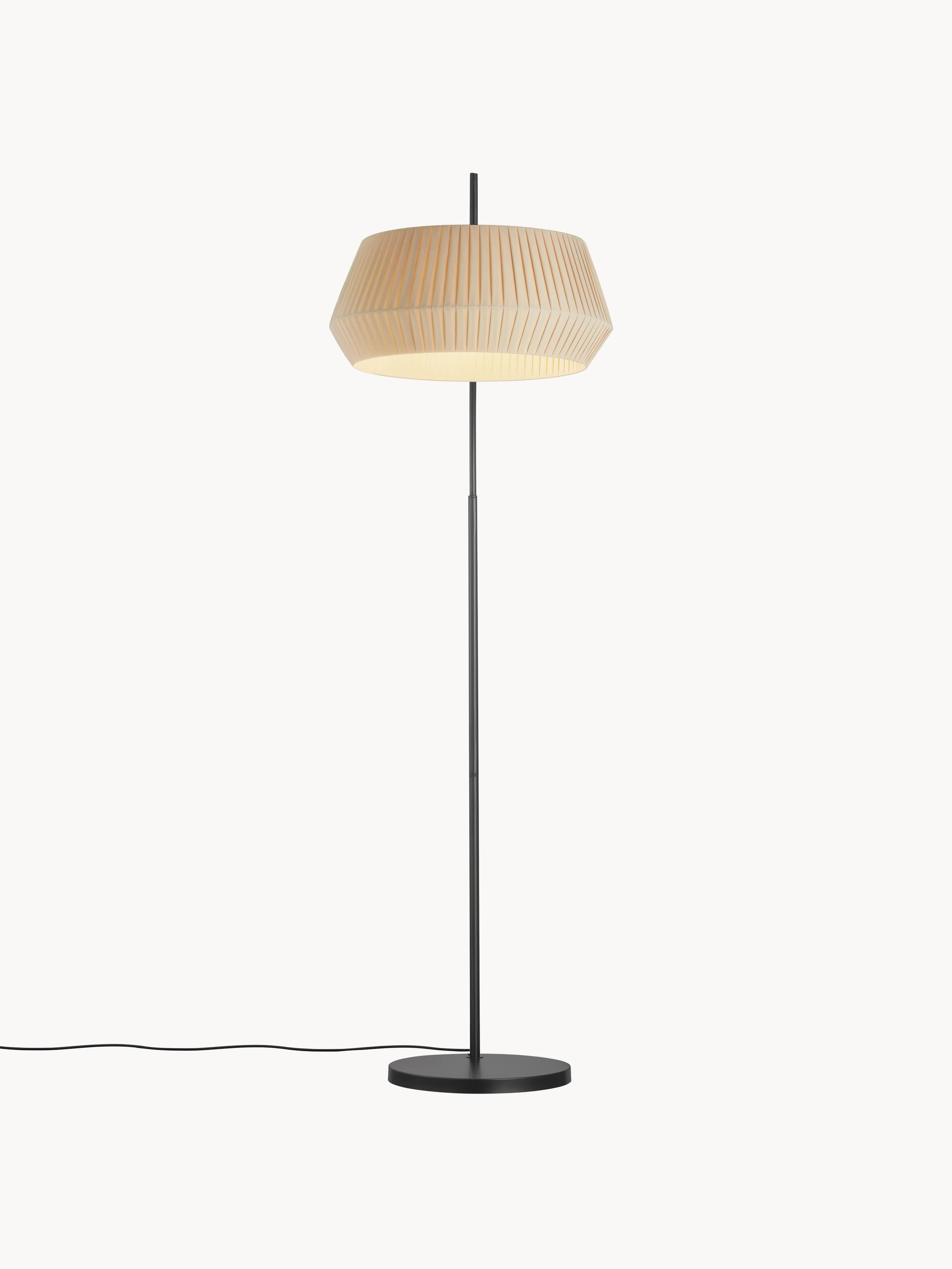 Grand lampadaire arc Bain - Beige, noir