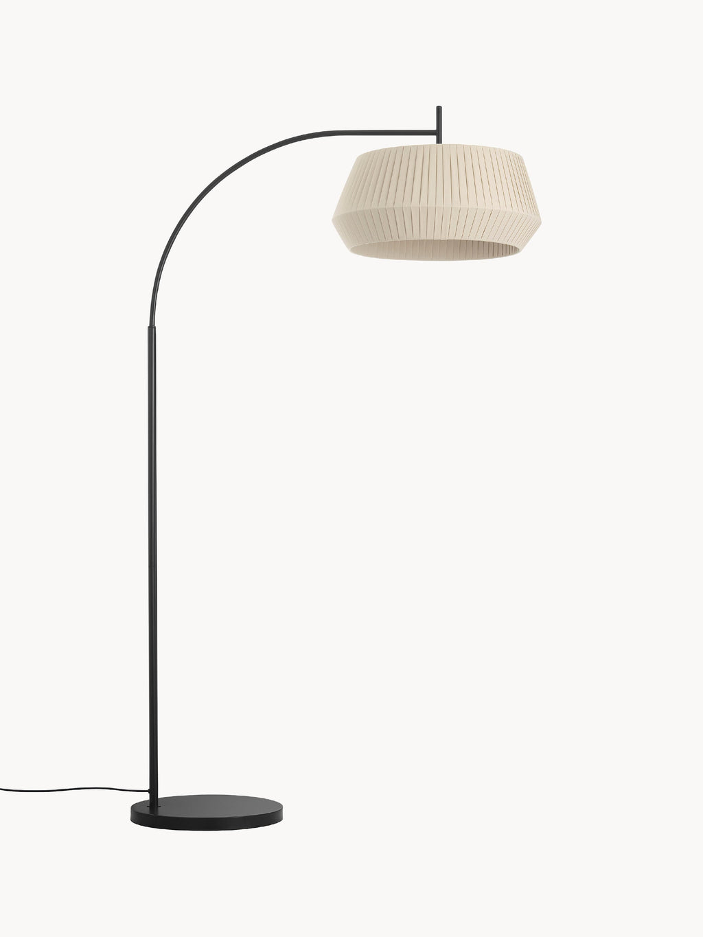 Grand lampadaire arc Bain - Beige, noir