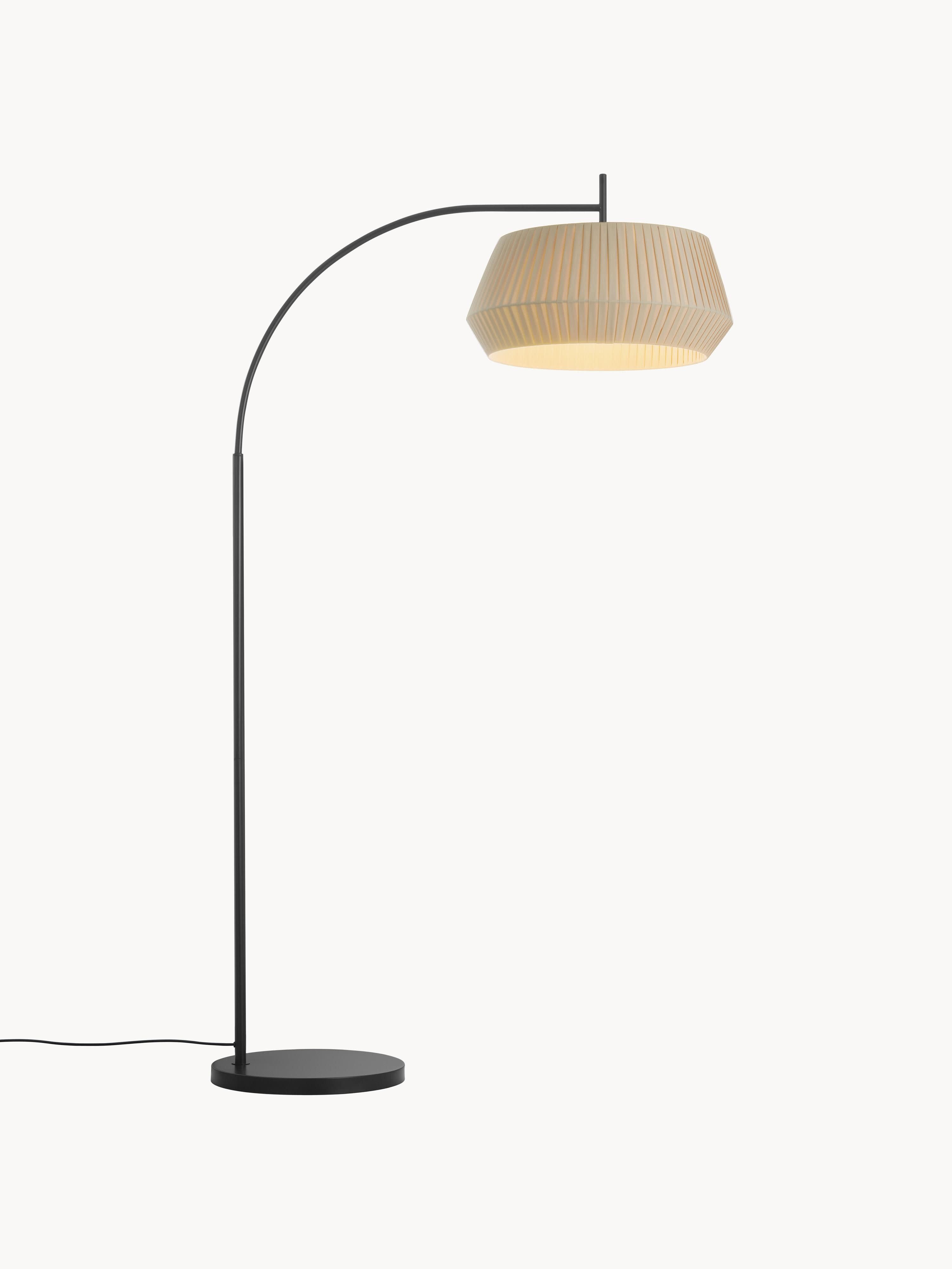 Grand lampadaire arc Bain - Beige, noir