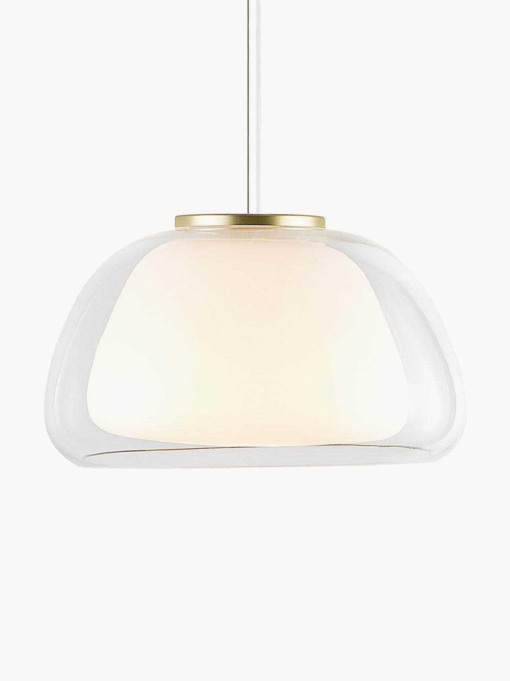 Suspension en verre Xander - Transparent, blanc