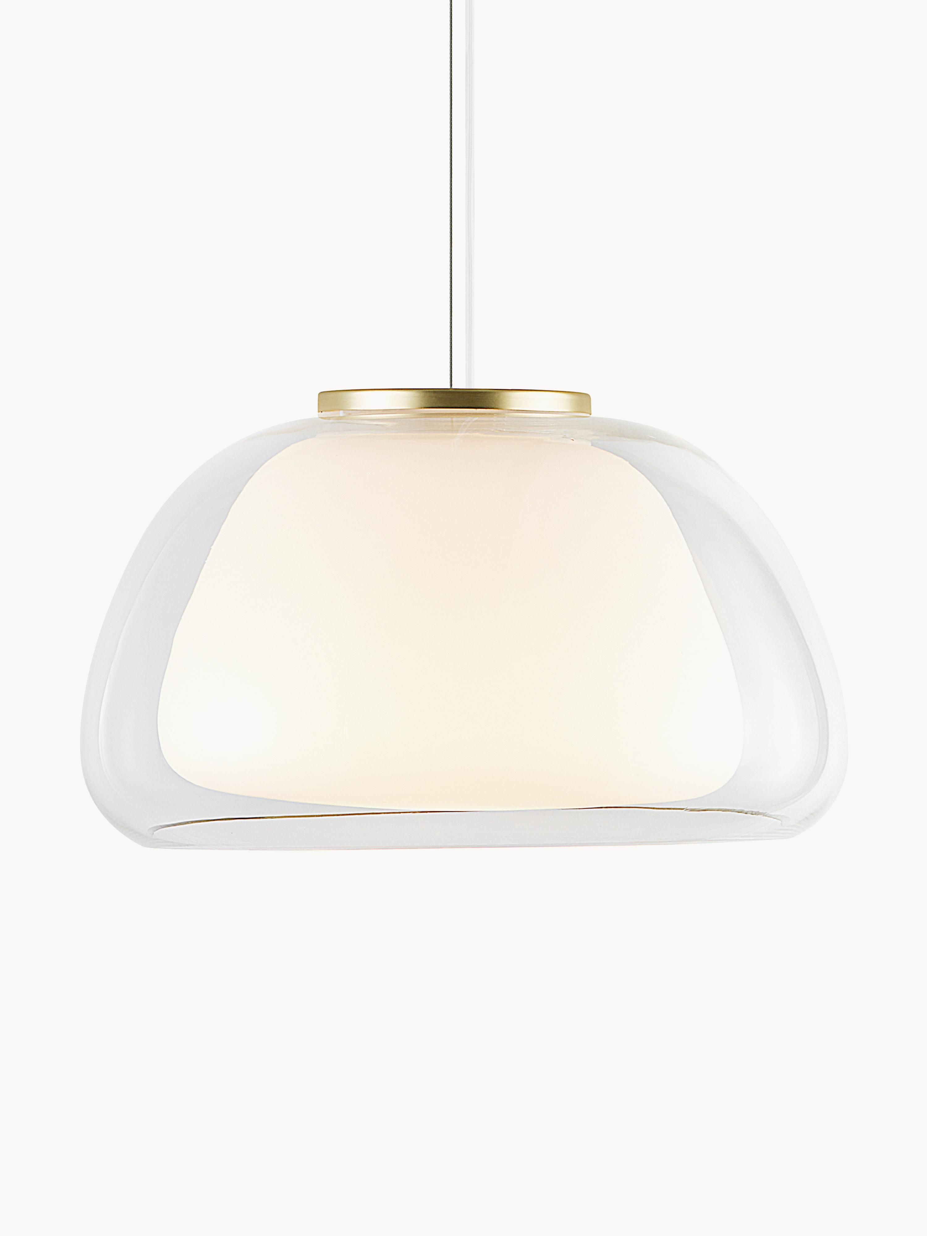 Suspension en verre Xander - Transparent, blanc