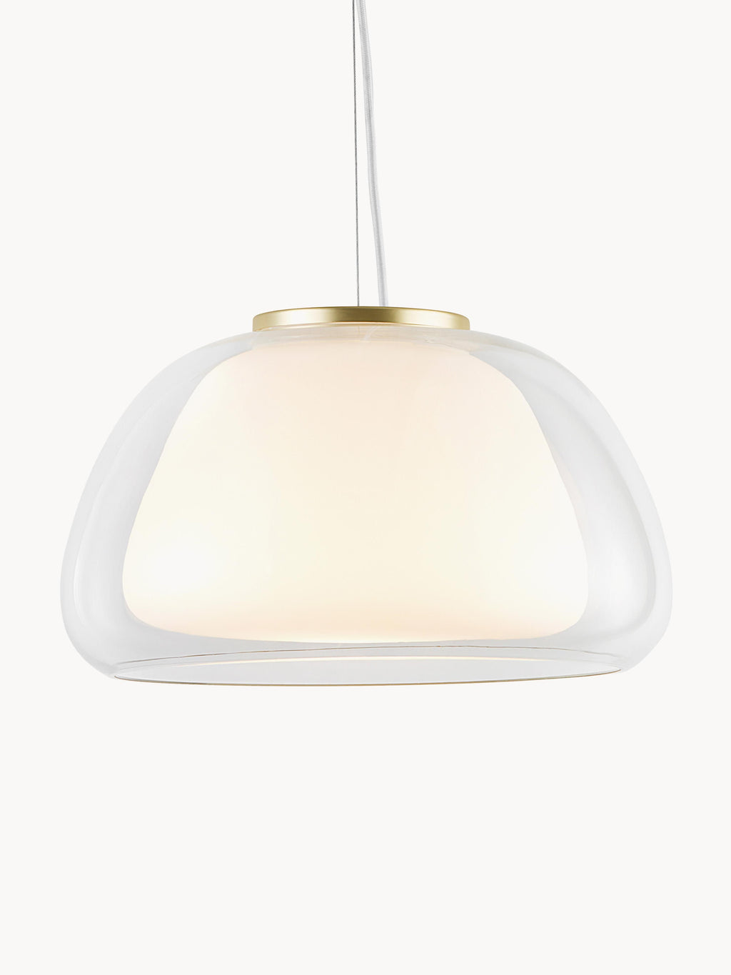 Suspension en verre Xander - Transparent, blanc