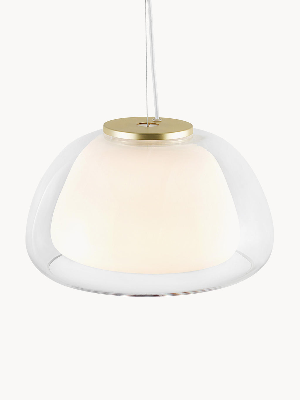 Suspension en verre Xander - Transparent, blanc