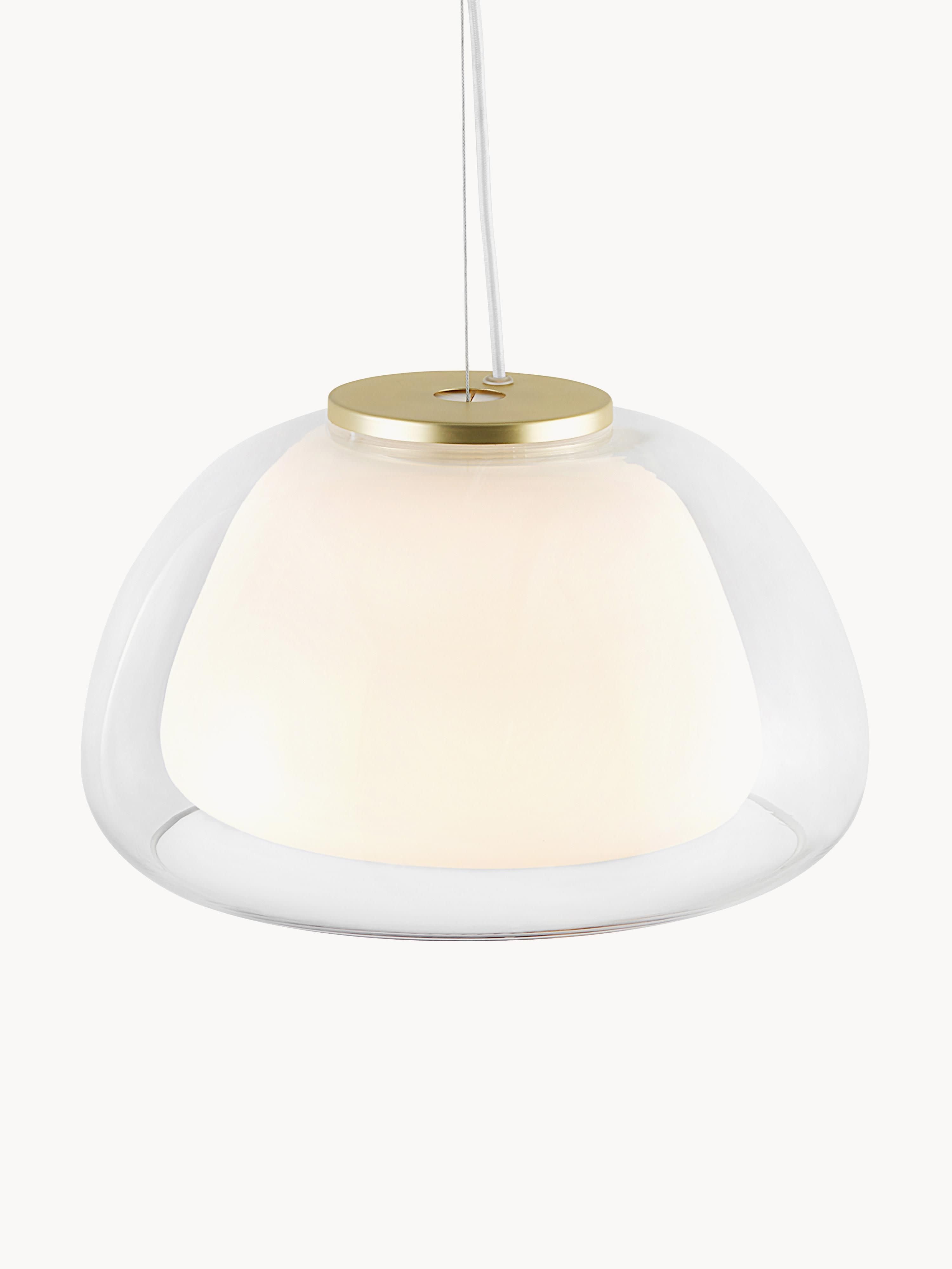 Suspension en verre Xander - Transparent, blanc