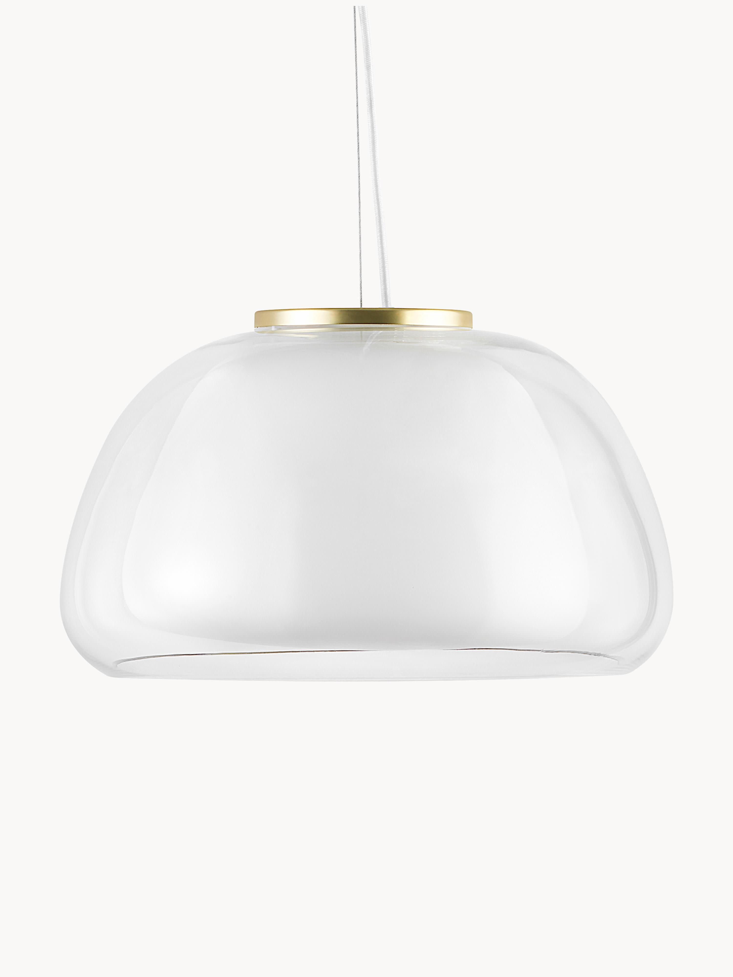 Suspension en verre Xander - Transparent, blanc