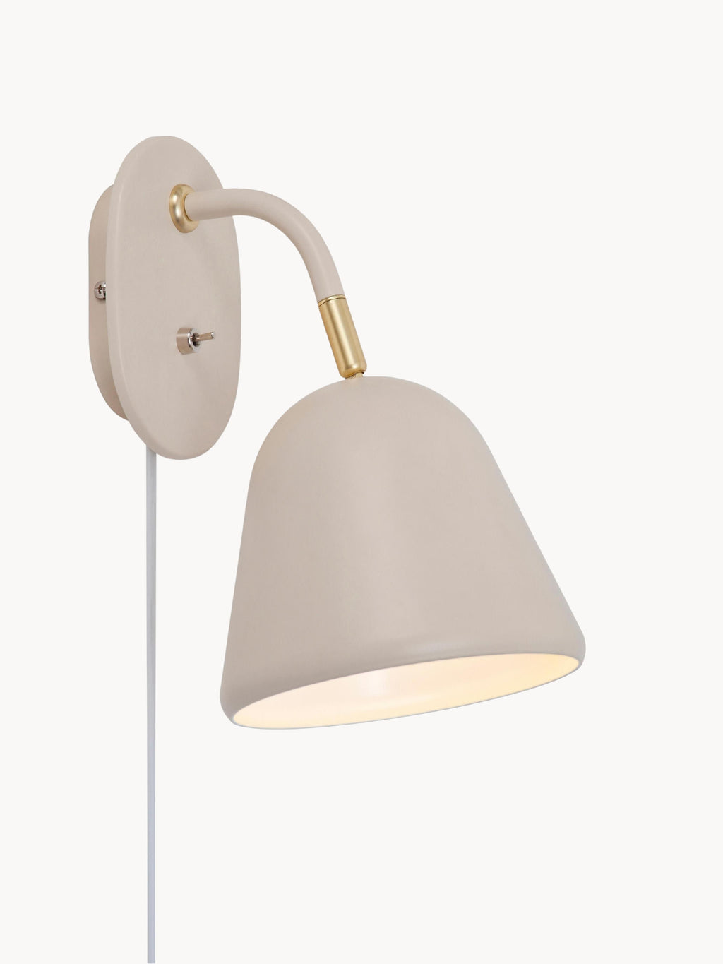 Applique murale orientable avec prise secteur Roni - Abat-jour, pied de lampe : beige
Décor : doré
Câble : blanc