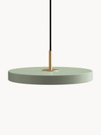 Suspension LED design Kurt - Vert sauge, doré
