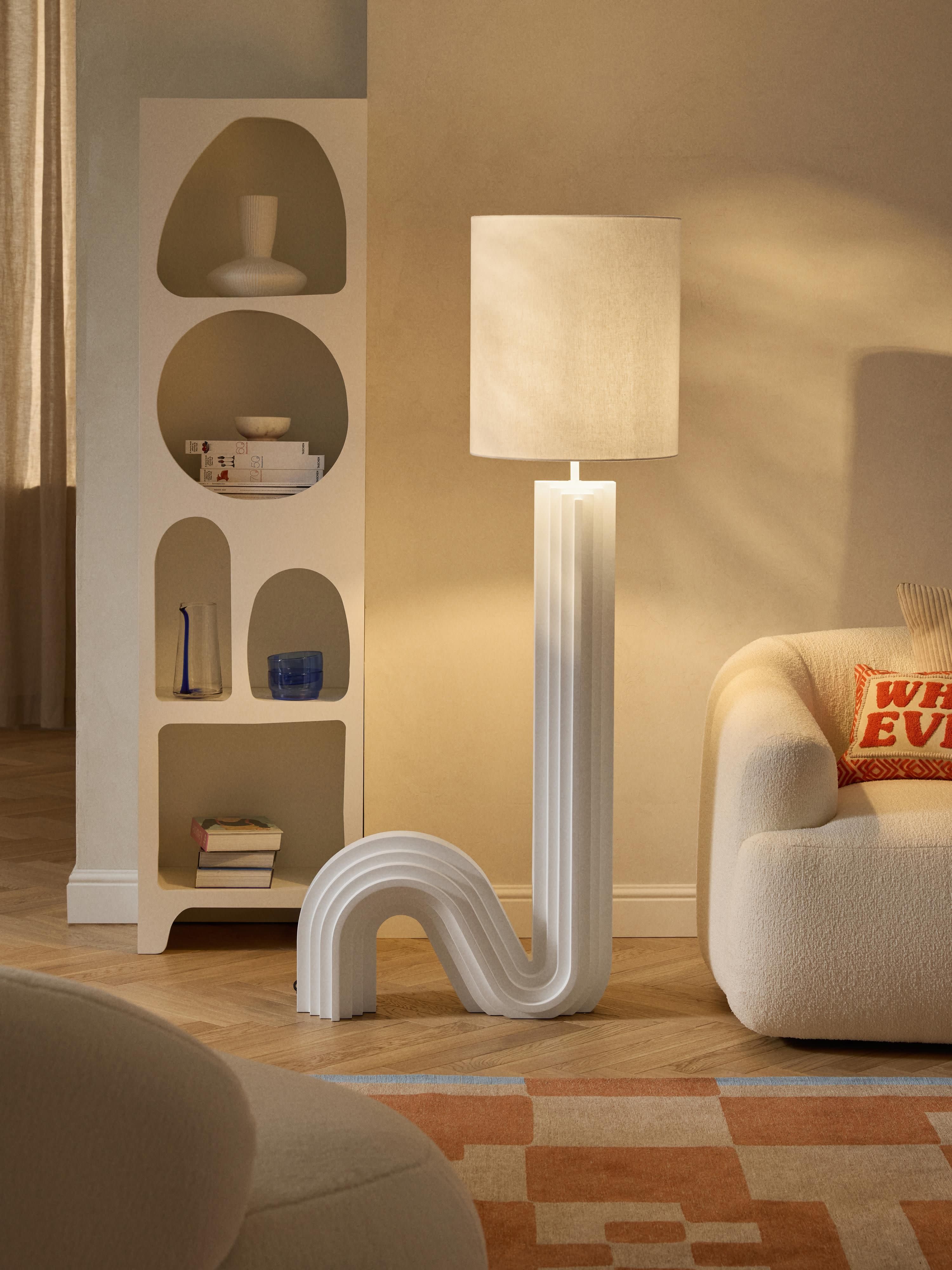 Lampadaire design Dane - Blanc, blanc cassé