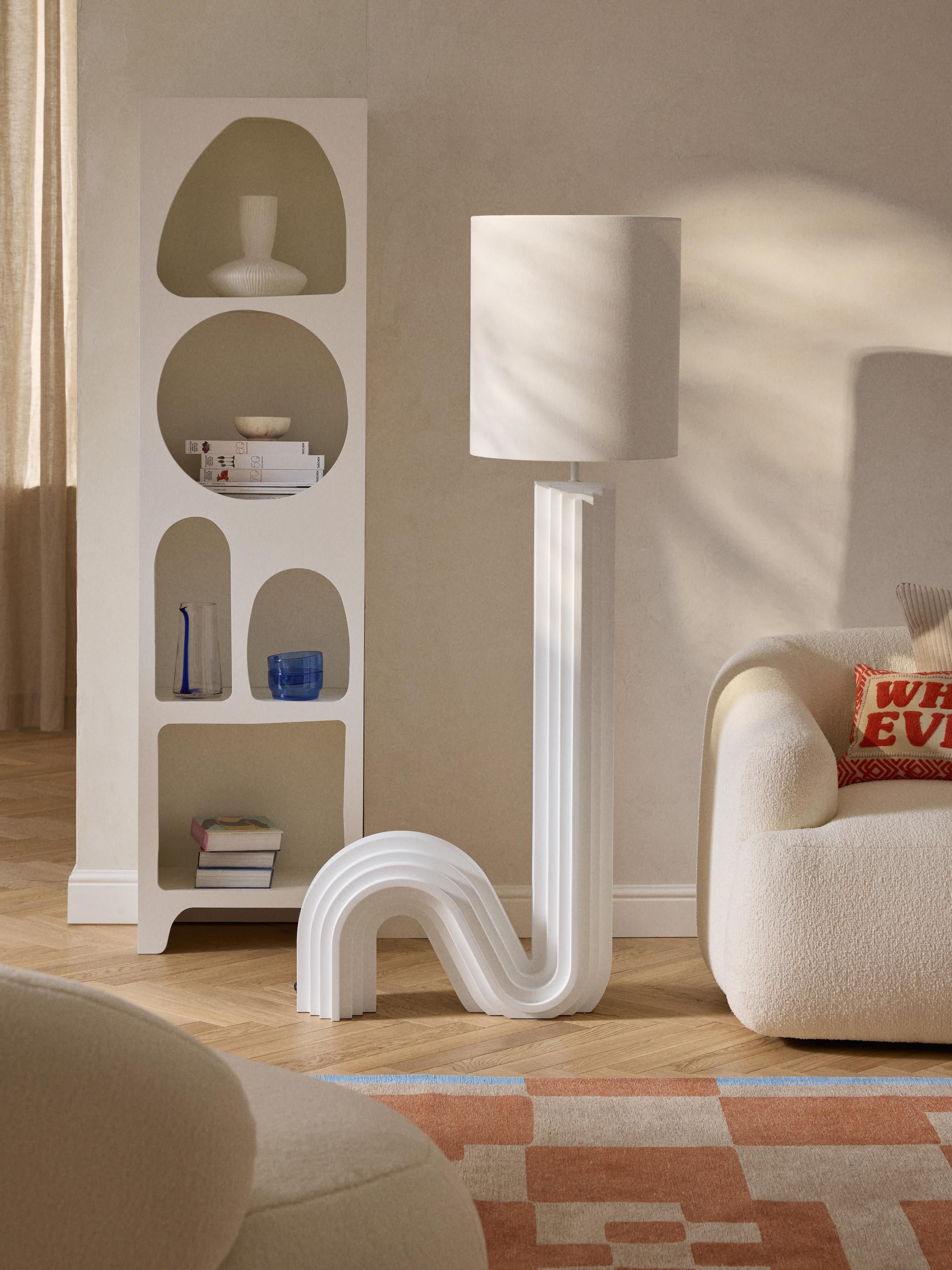 Lampadaire design Dane - Blanc, blanc cassé
