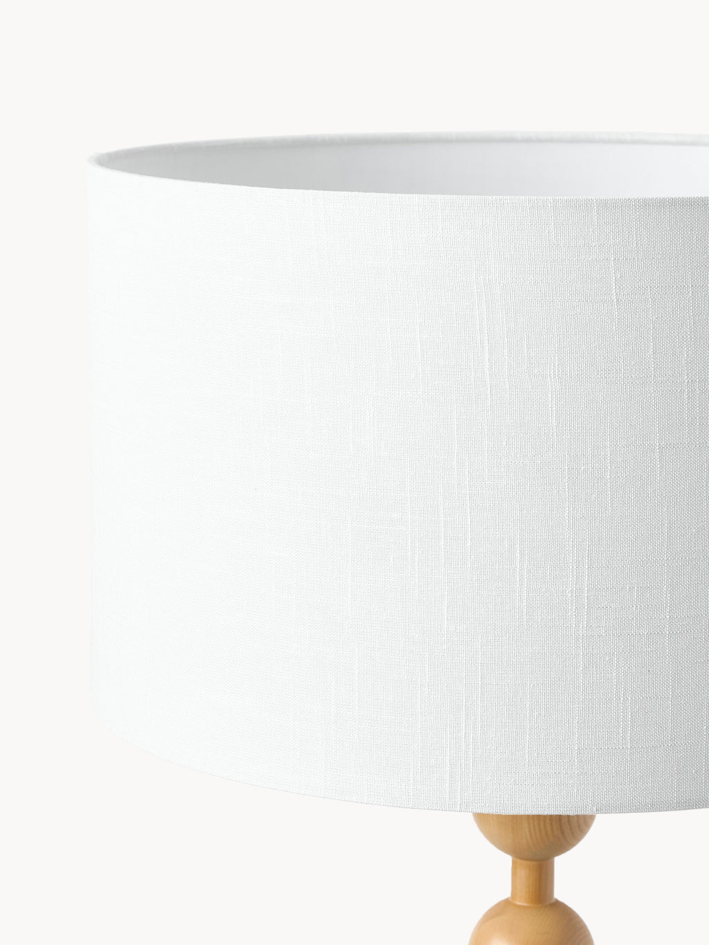 Lampadaire avec pied en bois Struan - Bois de frêne clair, blanc