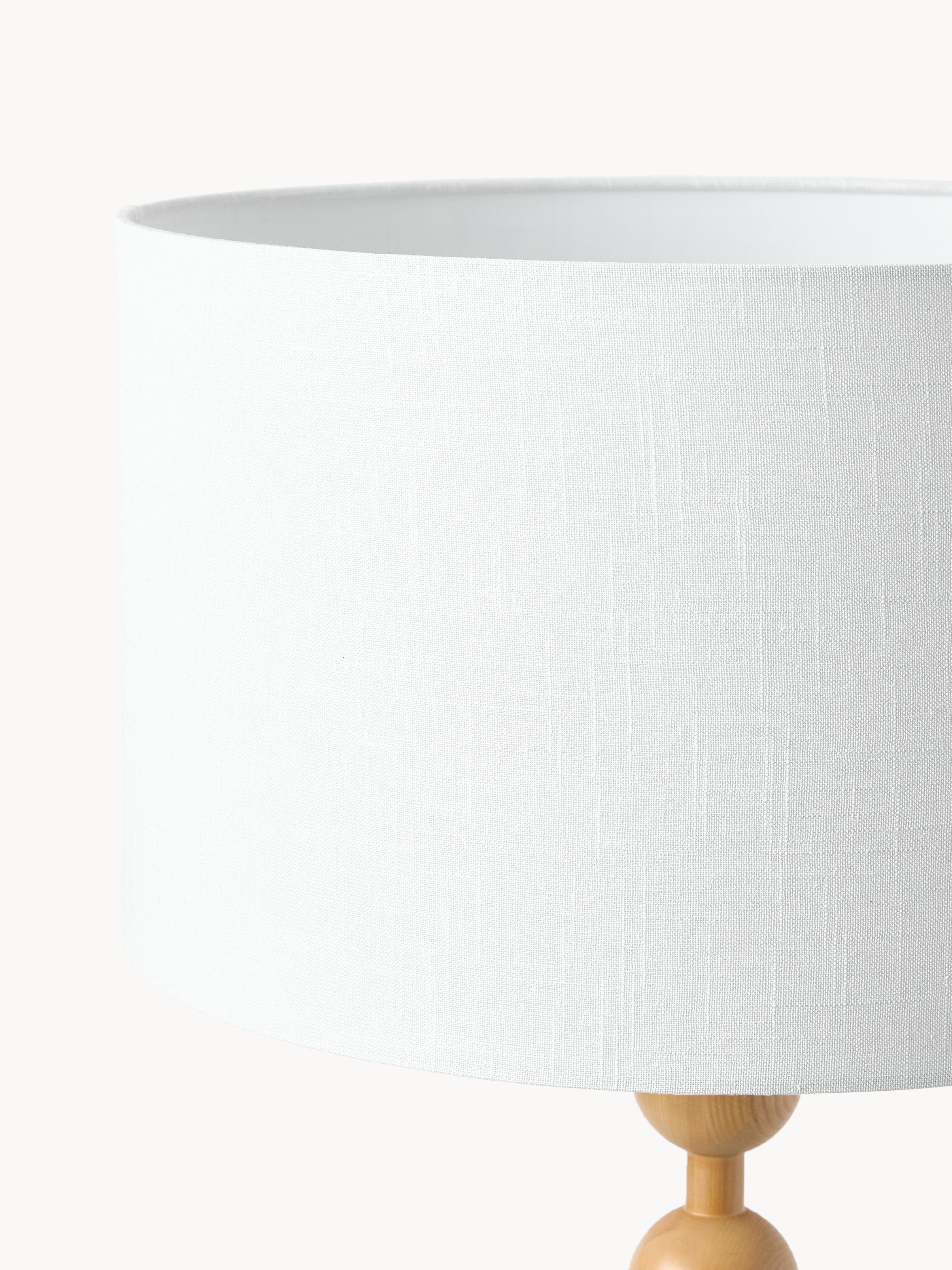 Lampadaire avec pied en bois Struan - Bois de frêne clair, blanc