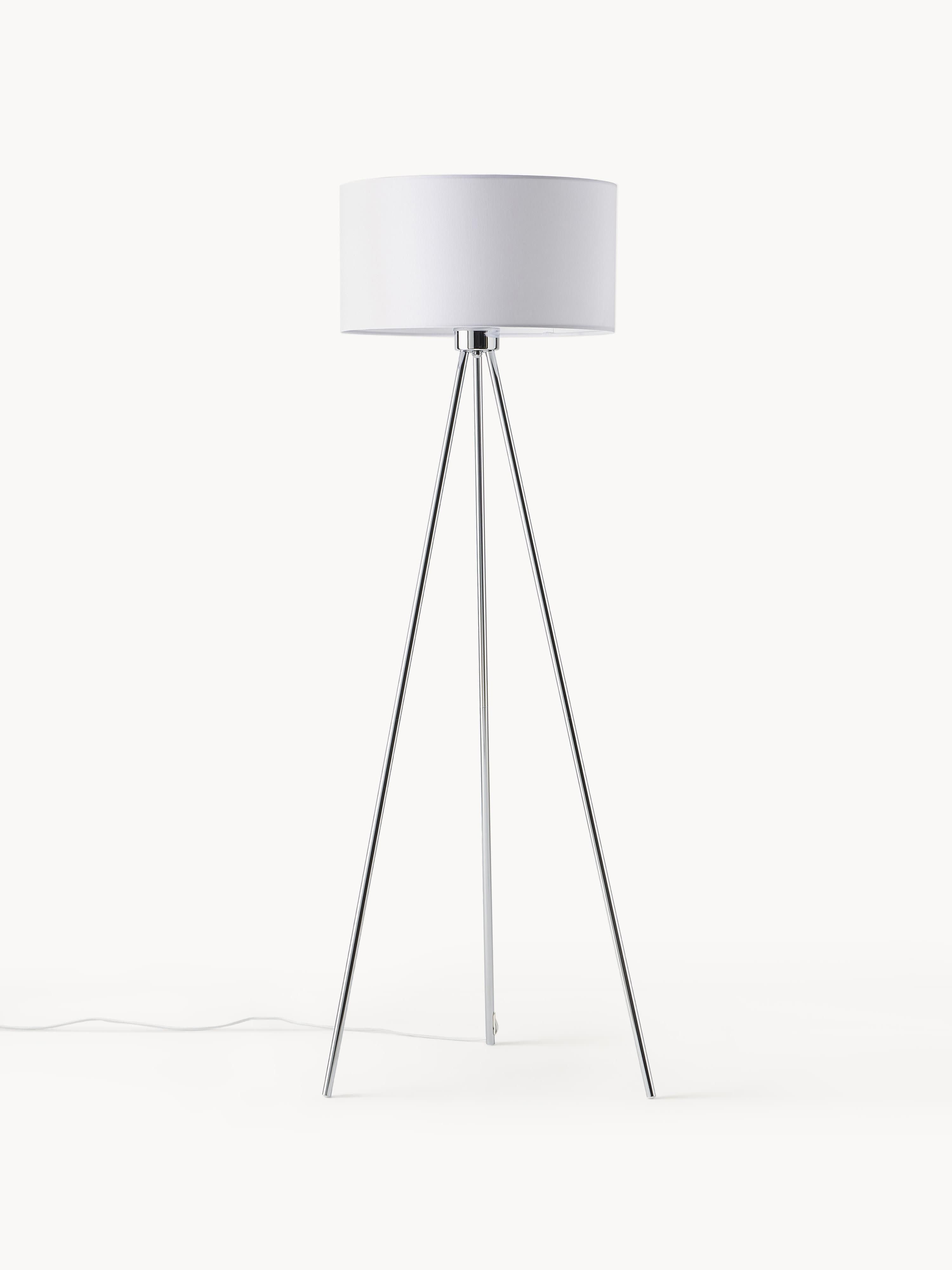 Lampadaire trépied scandi Gylfi - Blanc, gris chrome