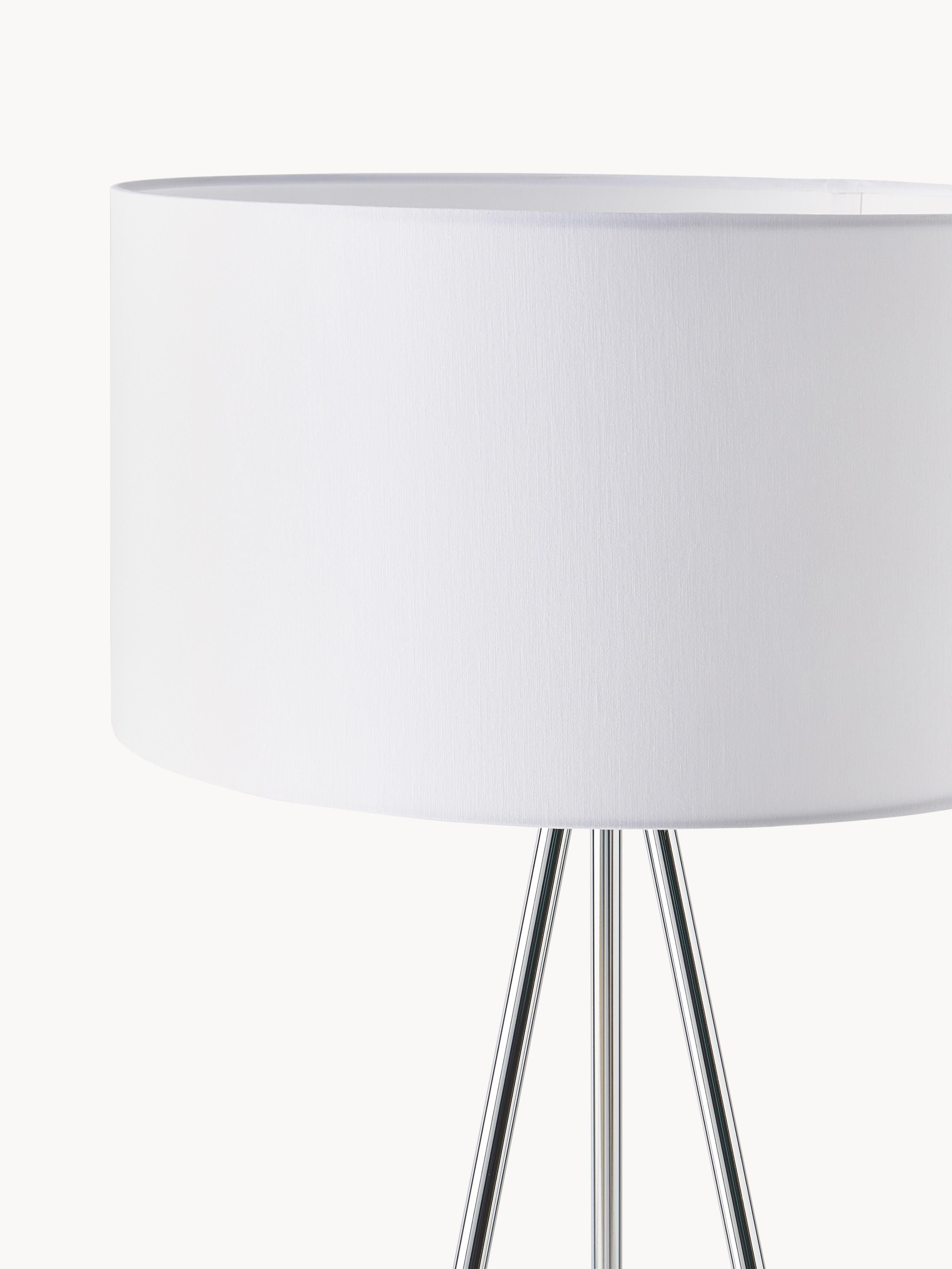 Lampadaire trépied scandi Gylfi - Blanc, gris chrome