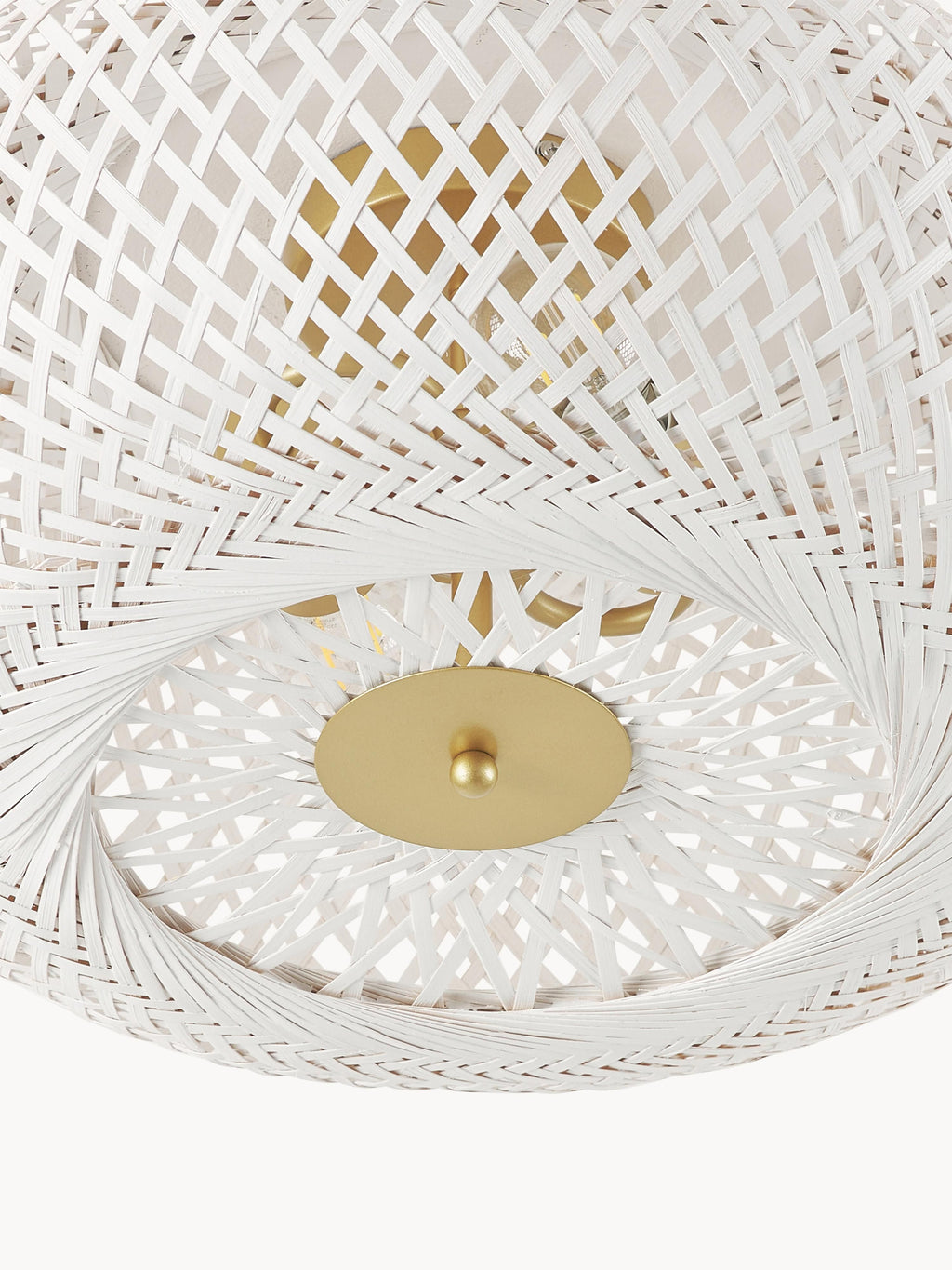 Plafonnier design en bambou Lyon - Blanc, doré