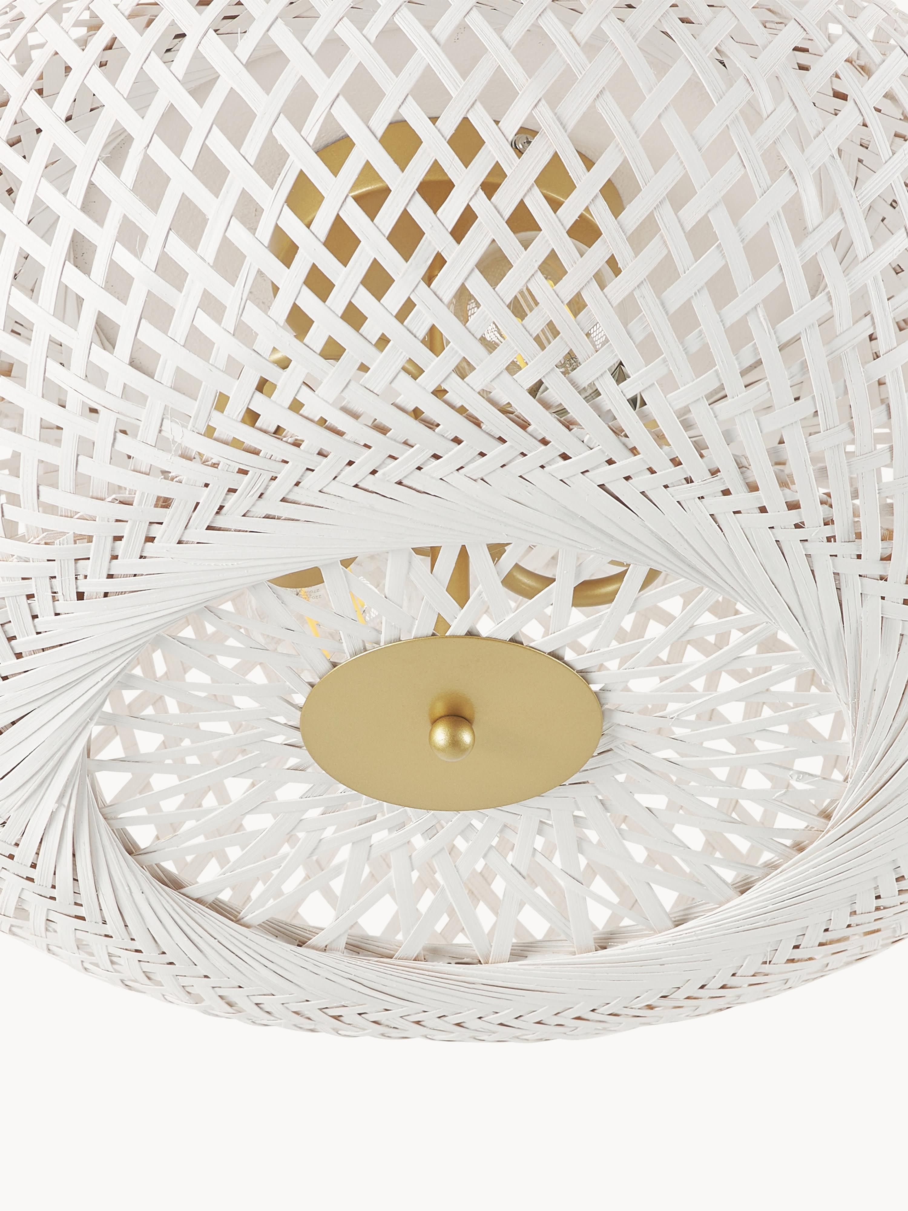 Plafonnier design en bambou Lyon - Blanc, doré