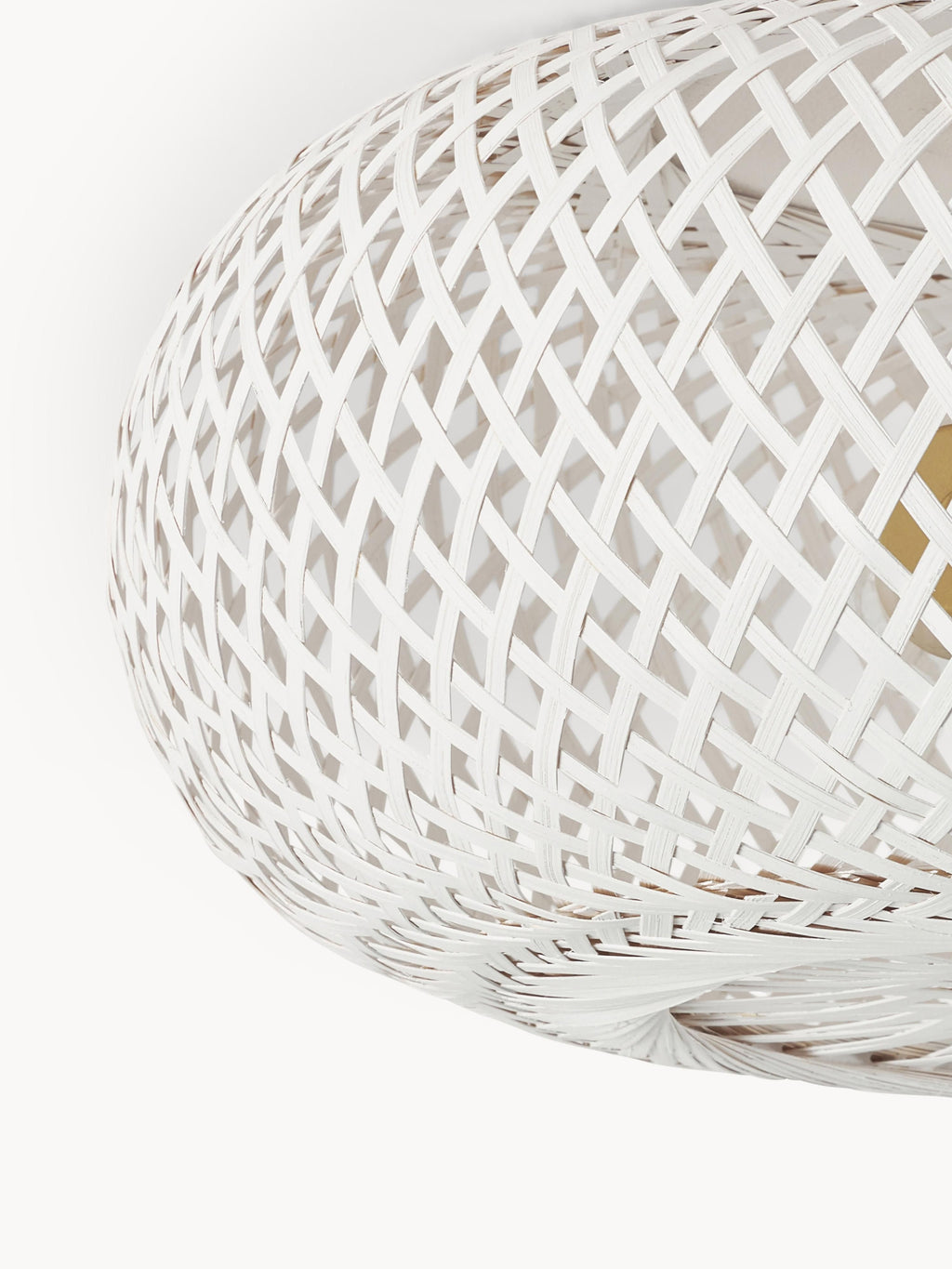 Plafonnier design en bambou Lyon - Blanc, doré