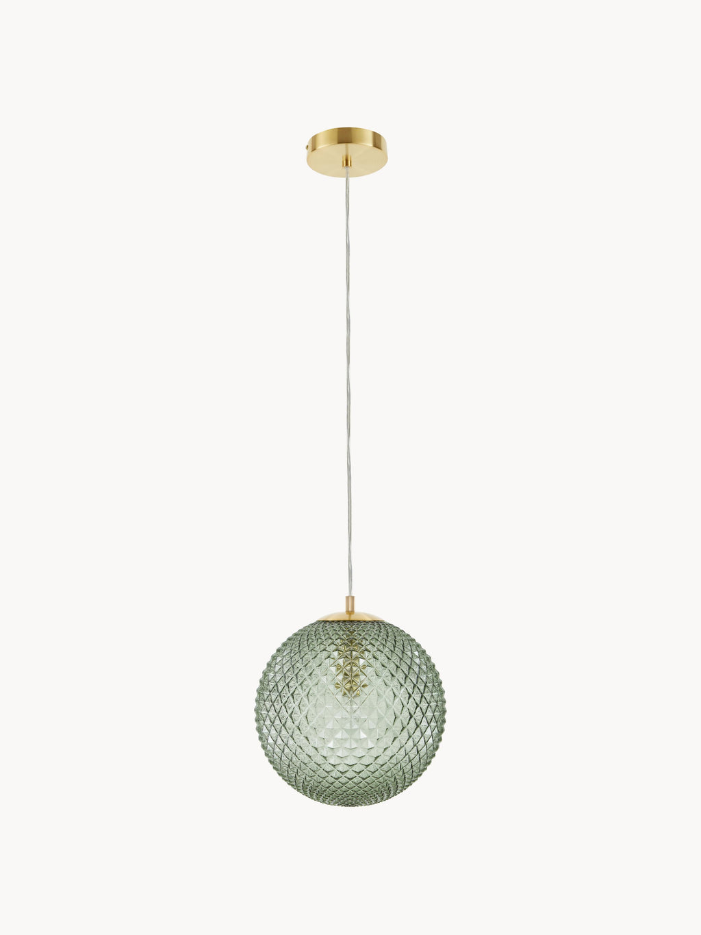 Petite suspension en verre Lael - Doré, vert foncé