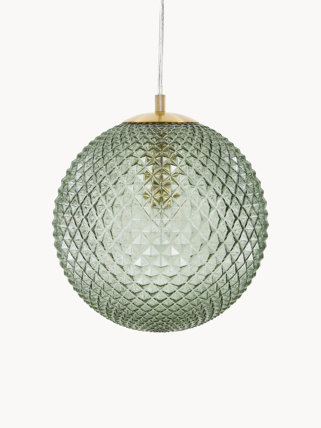 Petite suspension en verre Lael - Doré, vert foncé