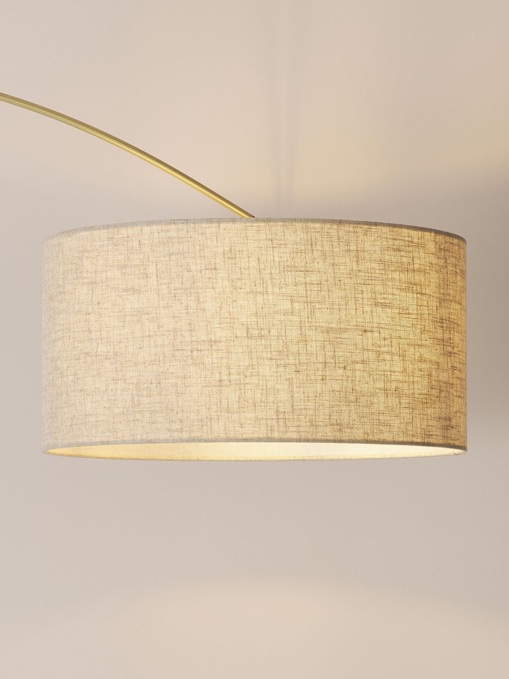 Grand lampadaire arc Cree - Beige clair, doré