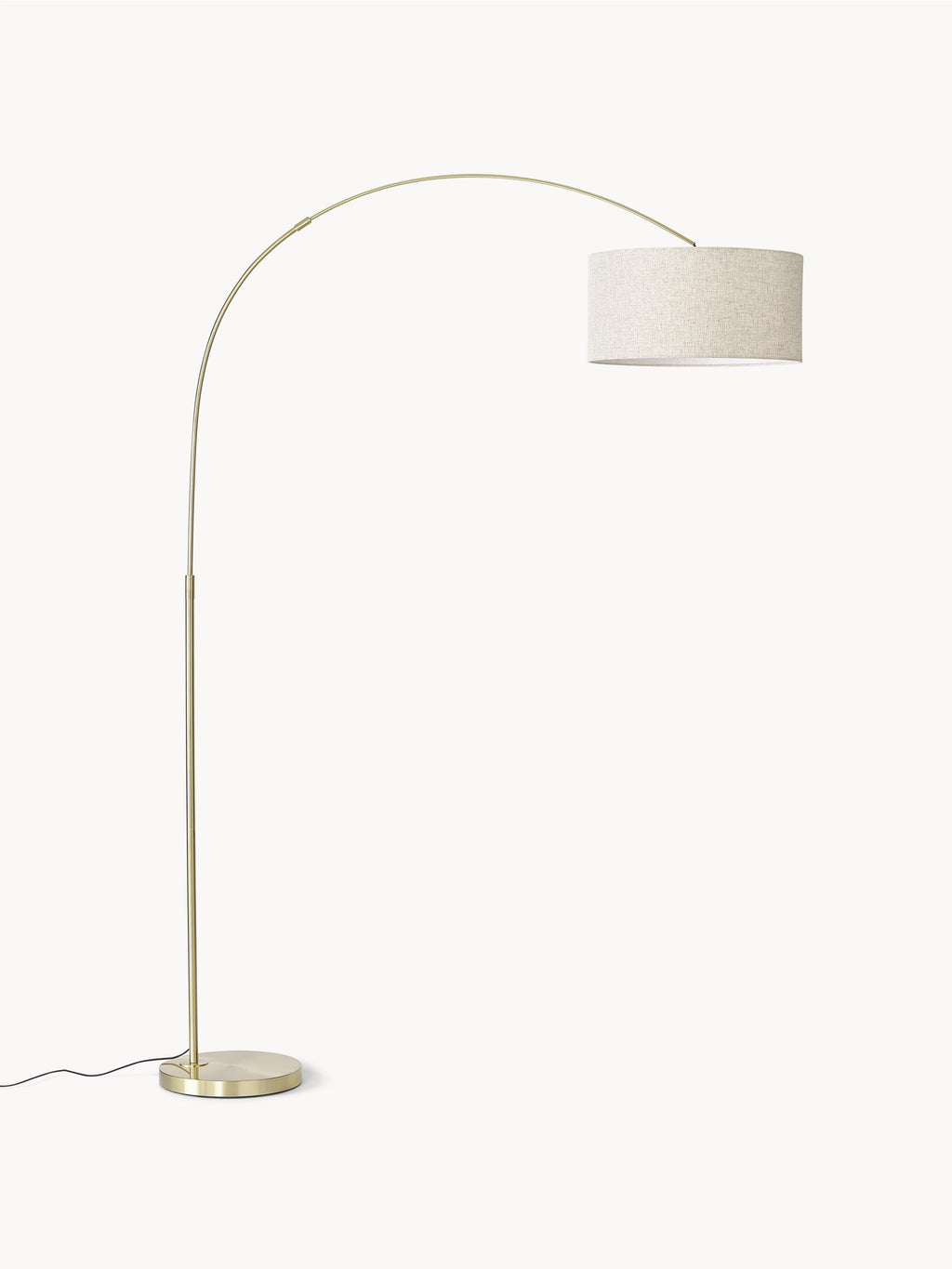 Grand lampadaire arc Cree - Beige clair, doré