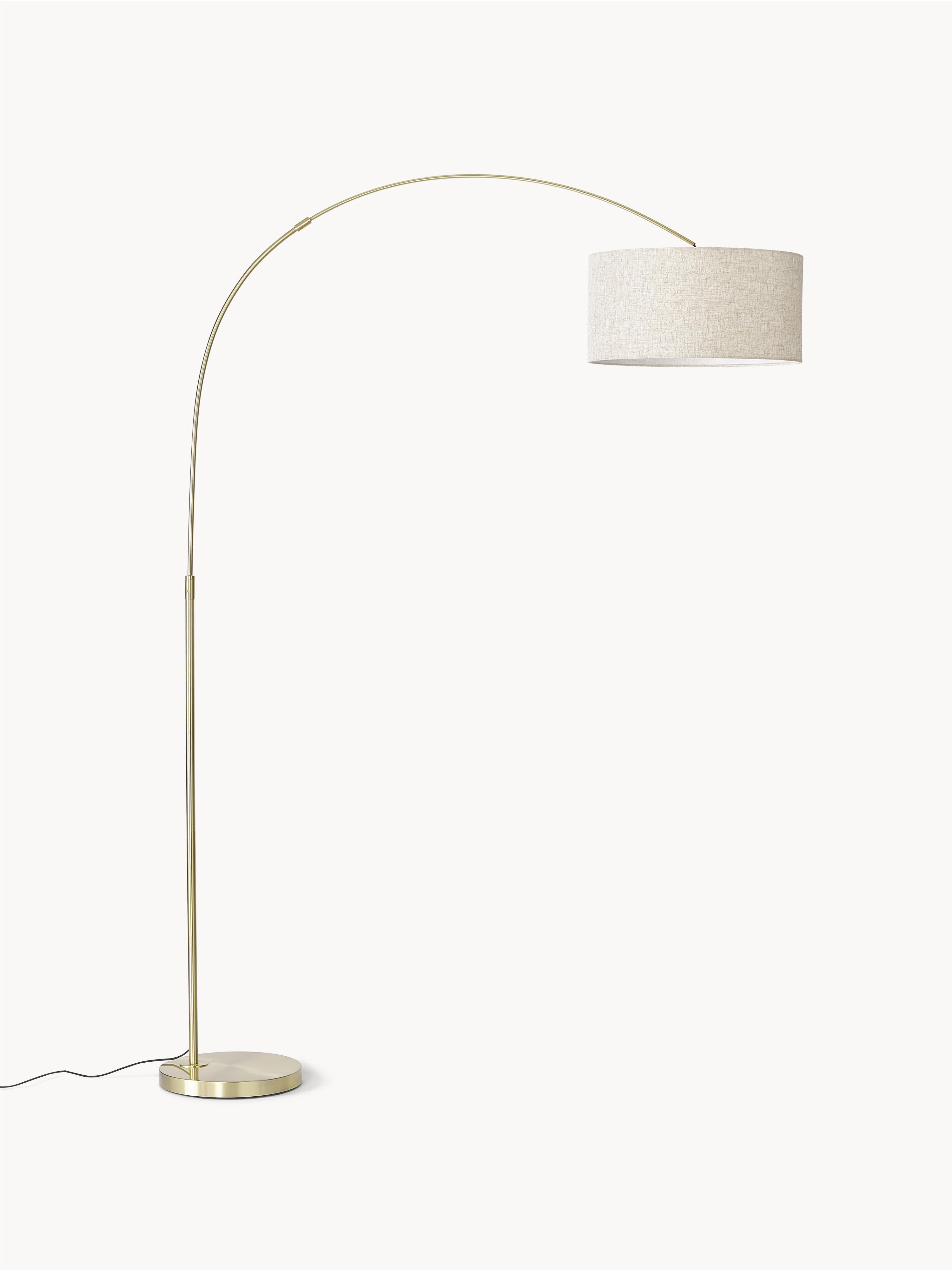 Grand lampadaire arc Cree - Beige clair, doré