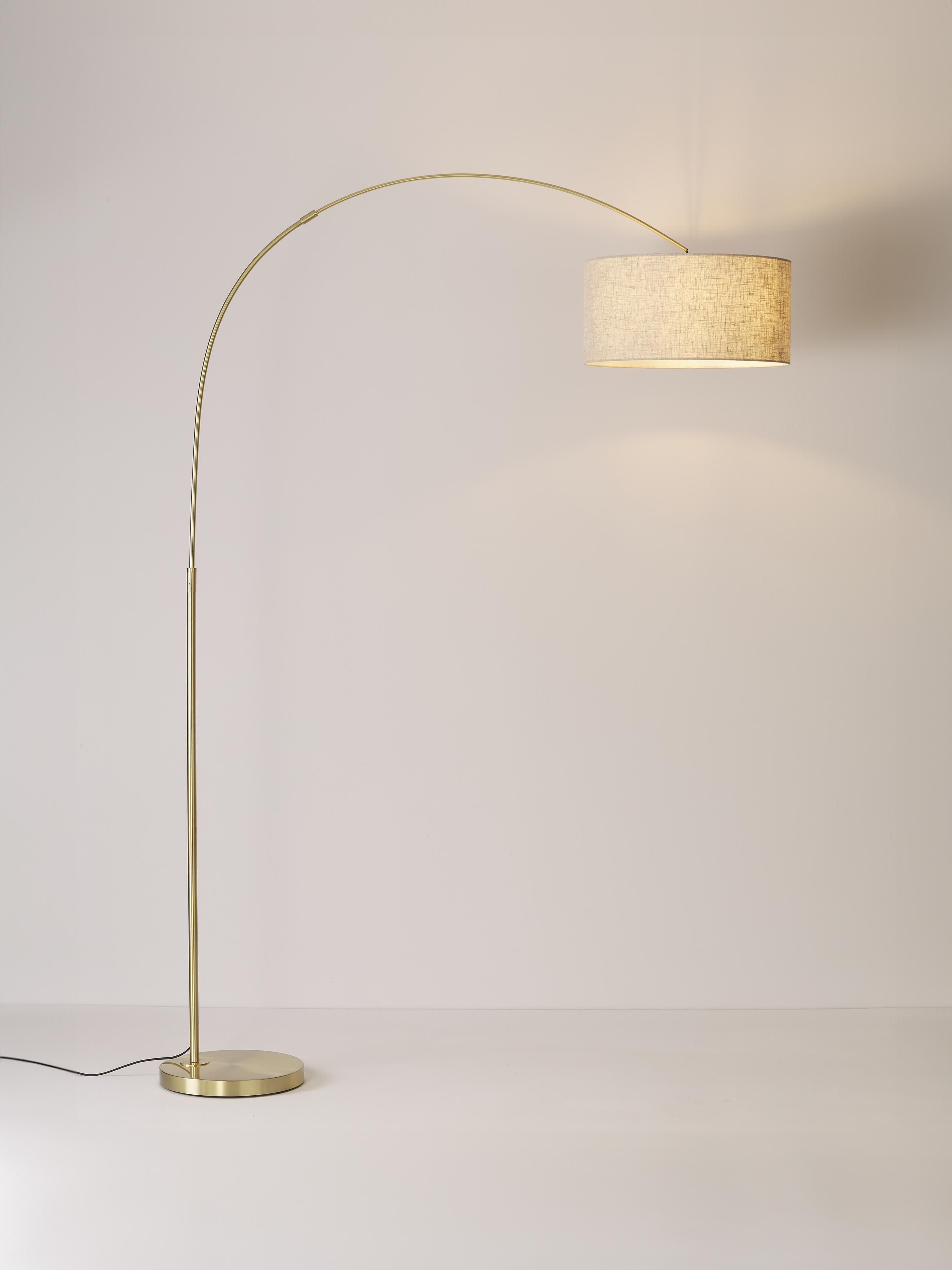 Grand lampadaire arc Cree - Beige clair, doré
