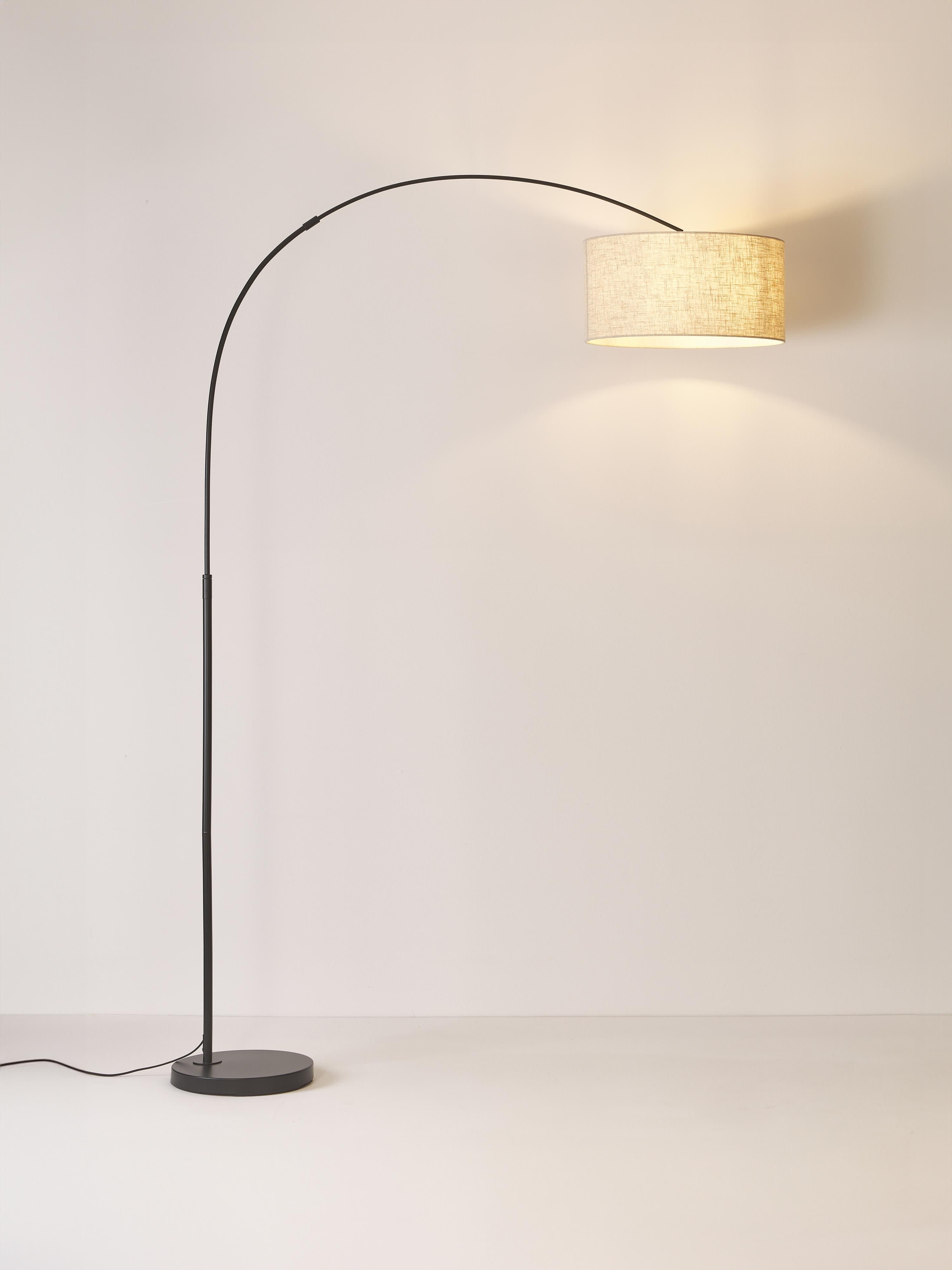 Grand lampadaire arc Cree - Beige clair, noir