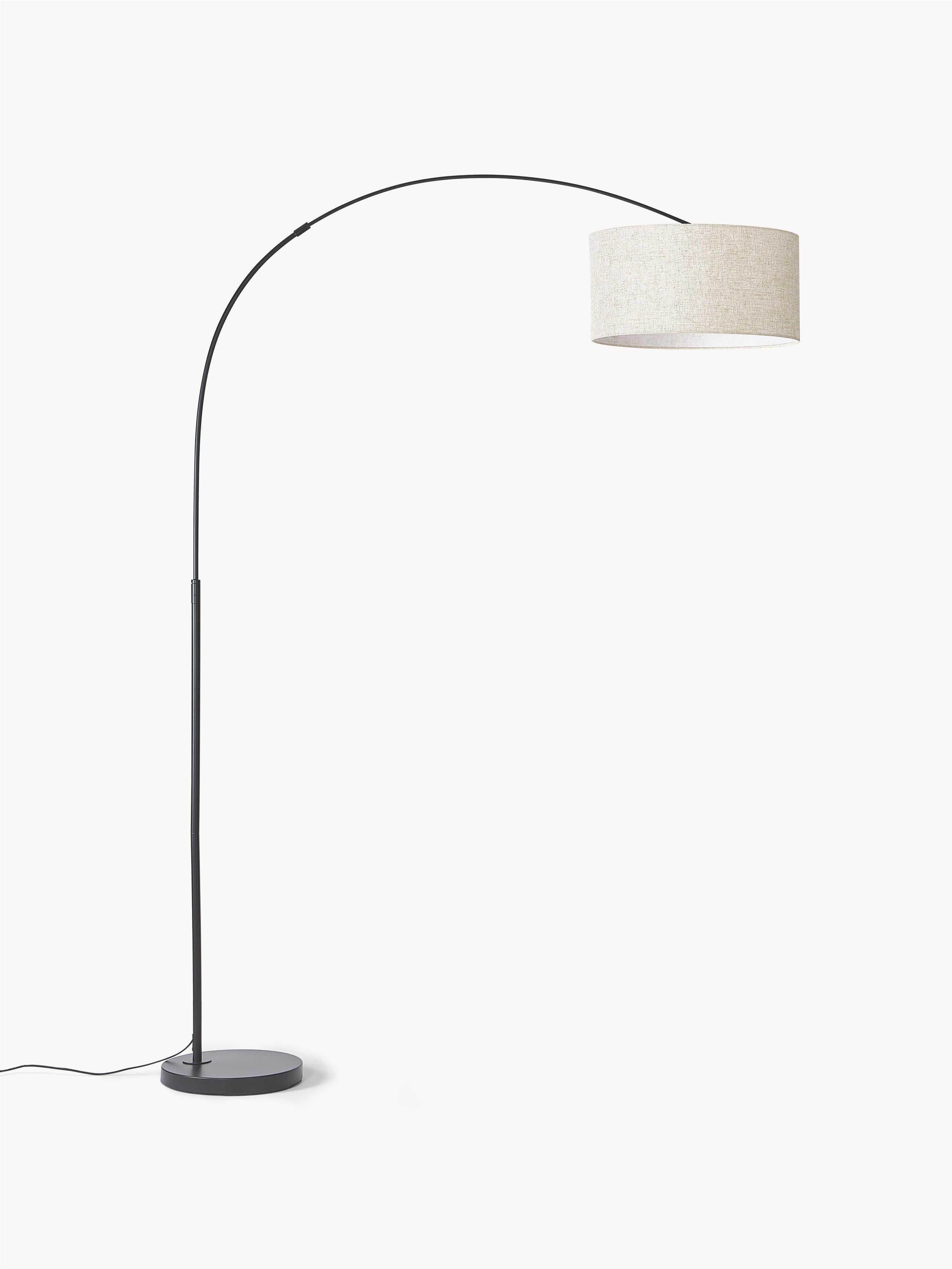 Grand lampadaire arc Cree - Beige clair, noir