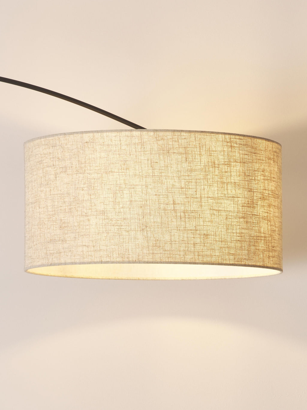 Grand lampadaire arc Cree - Beige clair, noir