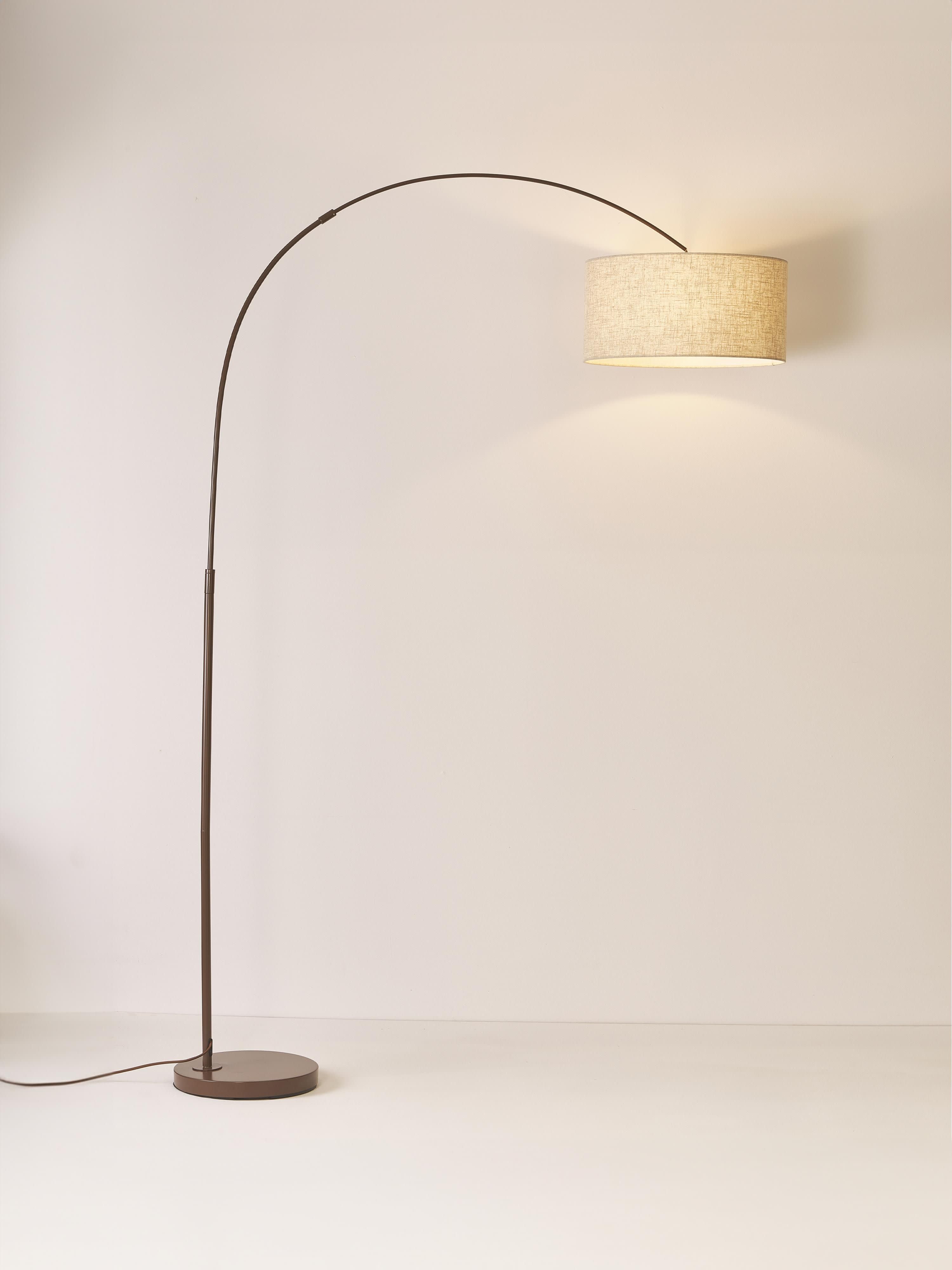 Grand lampadaire arc Cree - Beige clair, brun foncé