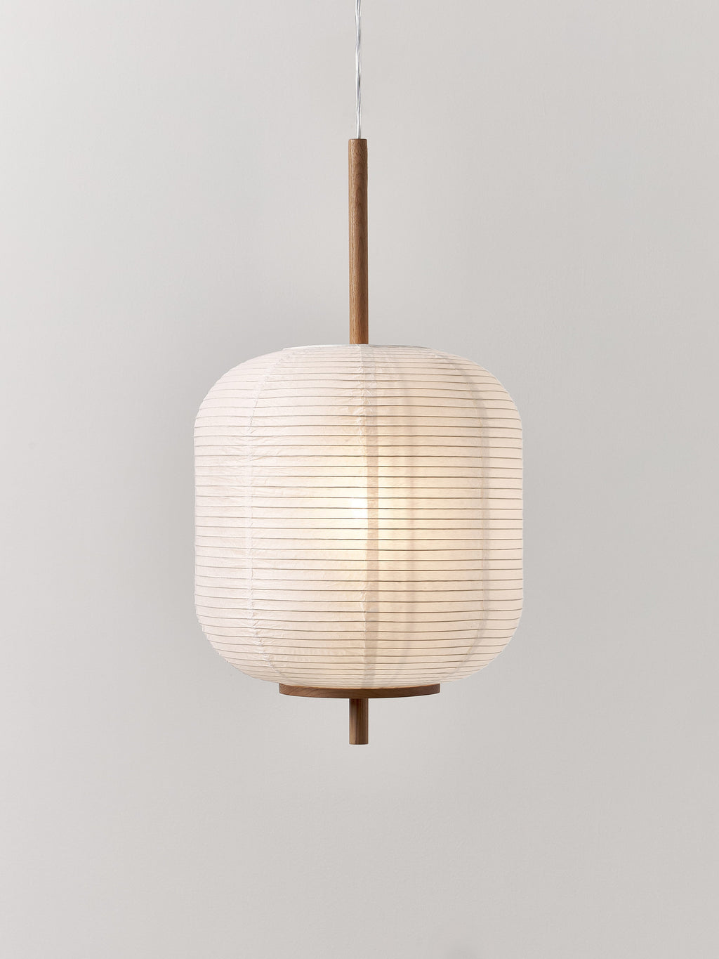 Suspension design en papier de riz Plato - Blanc, bois clair