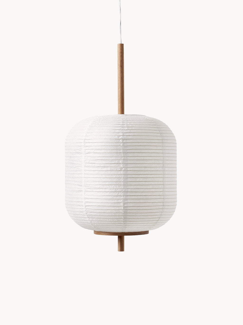 Suspension design en papier de riz Plato - Blanc, bois clair