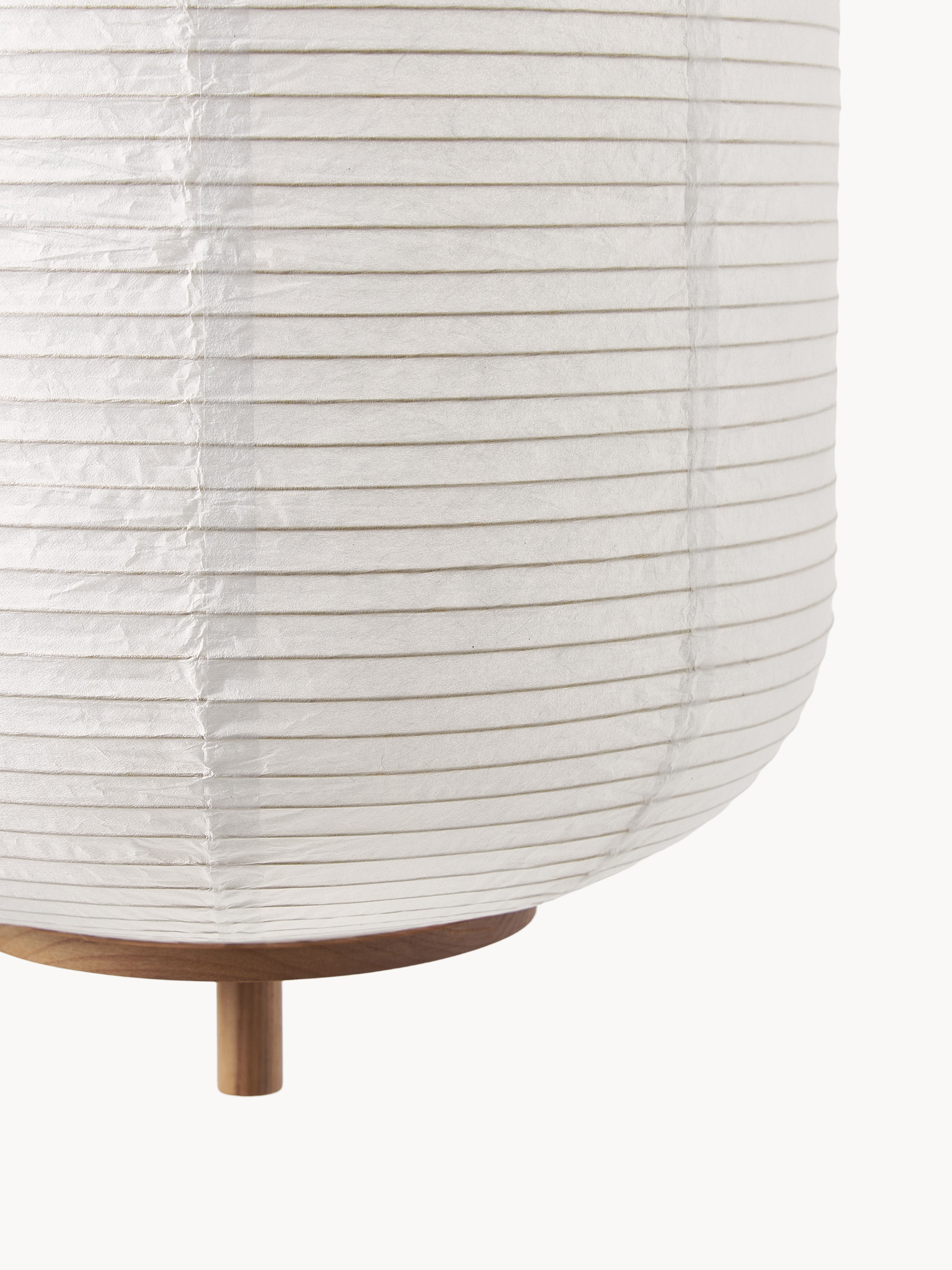 Suspension design en papier de riz Plato - Blanc, bois clair