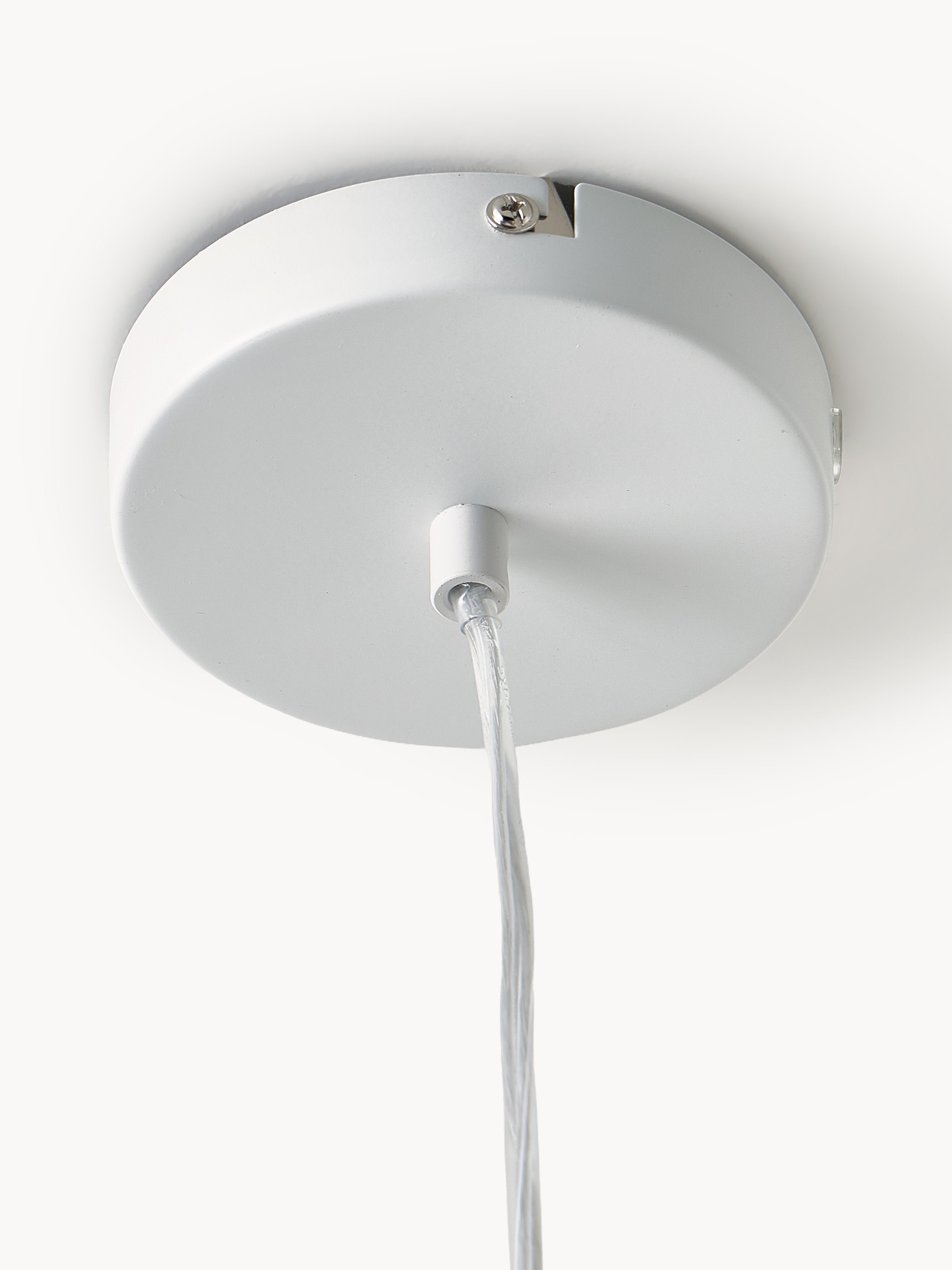 Suspension design en papier de riz Plato - Blanc, bois clair