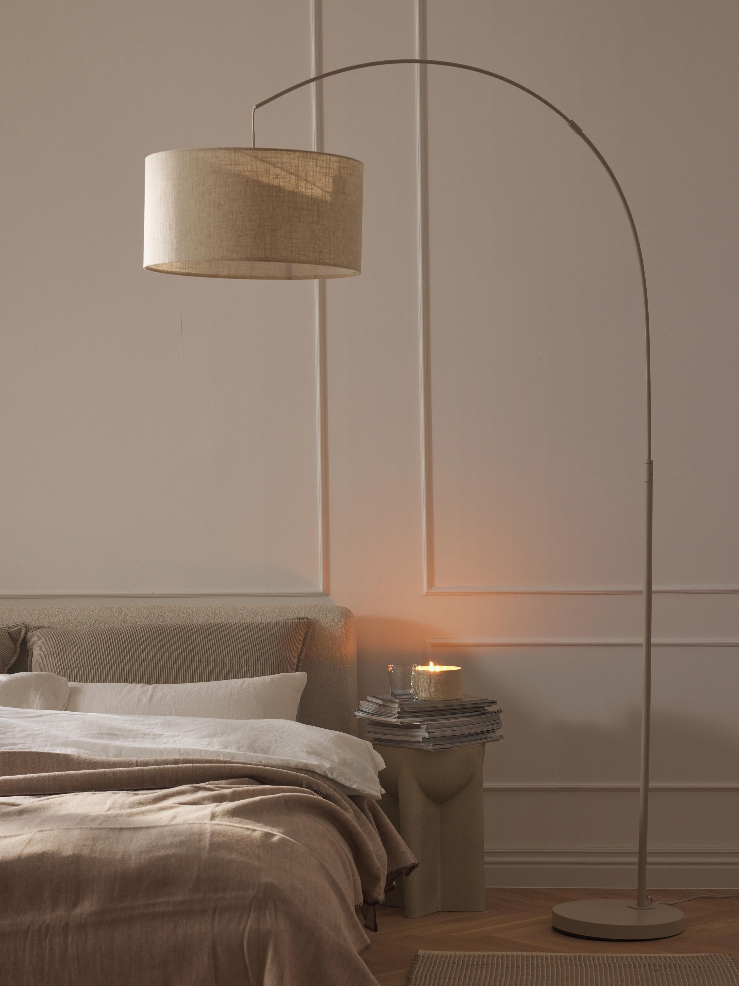 Grand lampadaire arc Cree - Beige clair