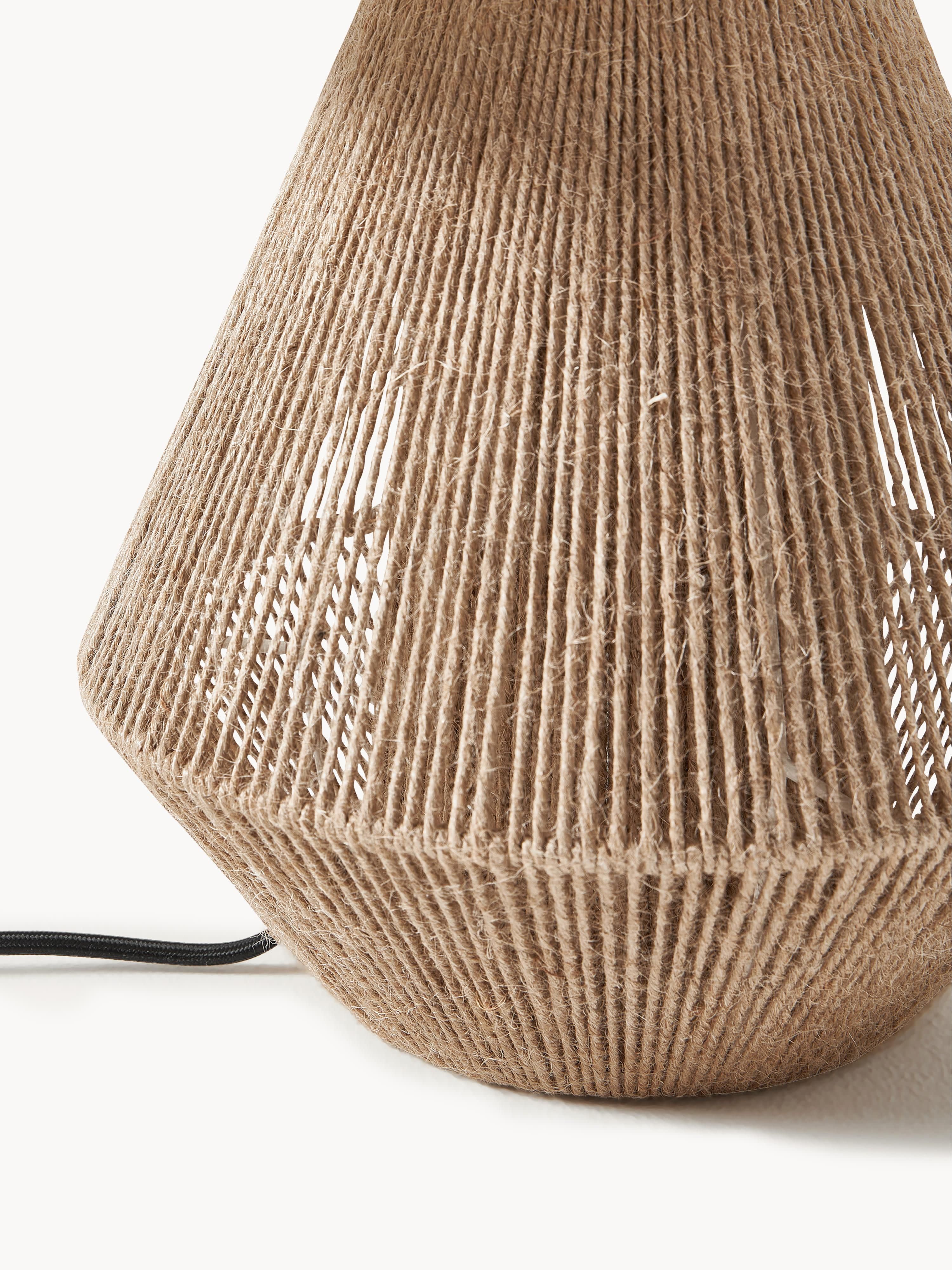 Lampe à poser en jute James - Brun clair, blanc