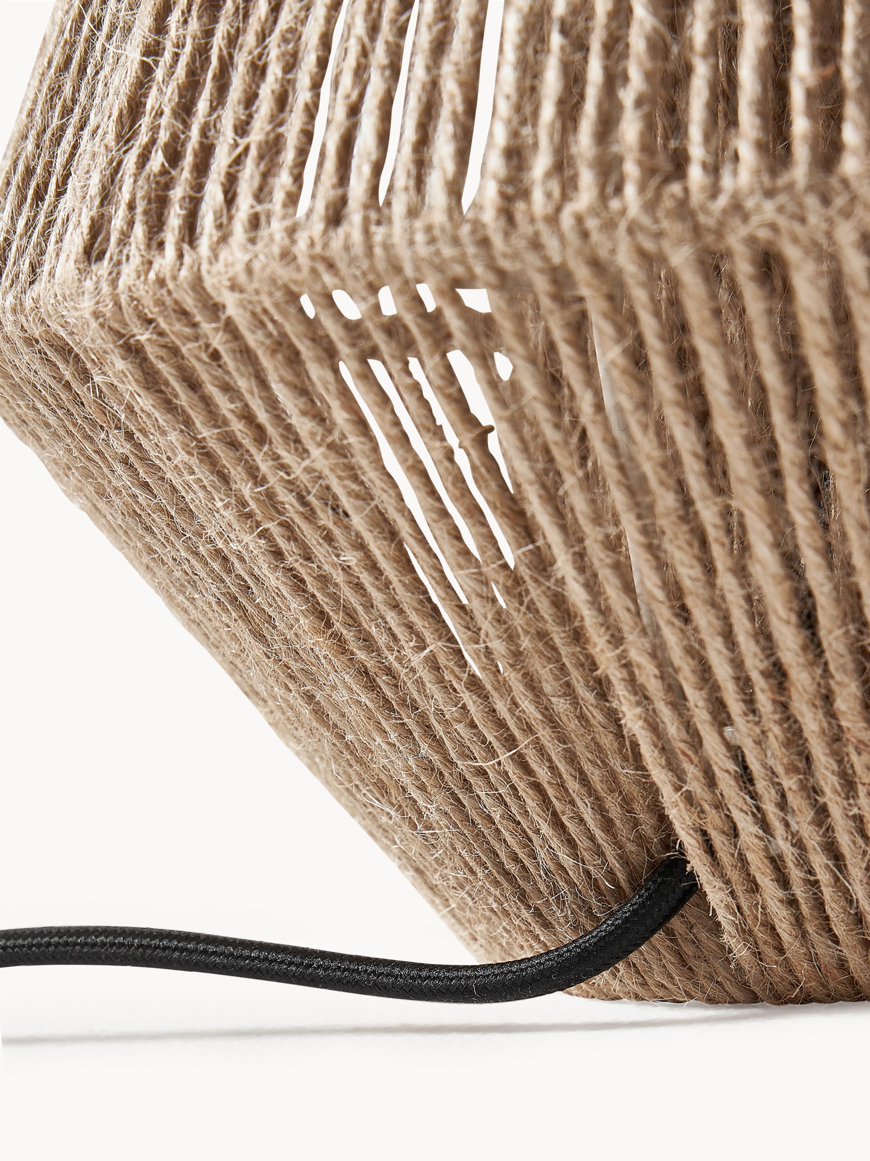 Lampe à poser en jute James - Brun clair, blanc