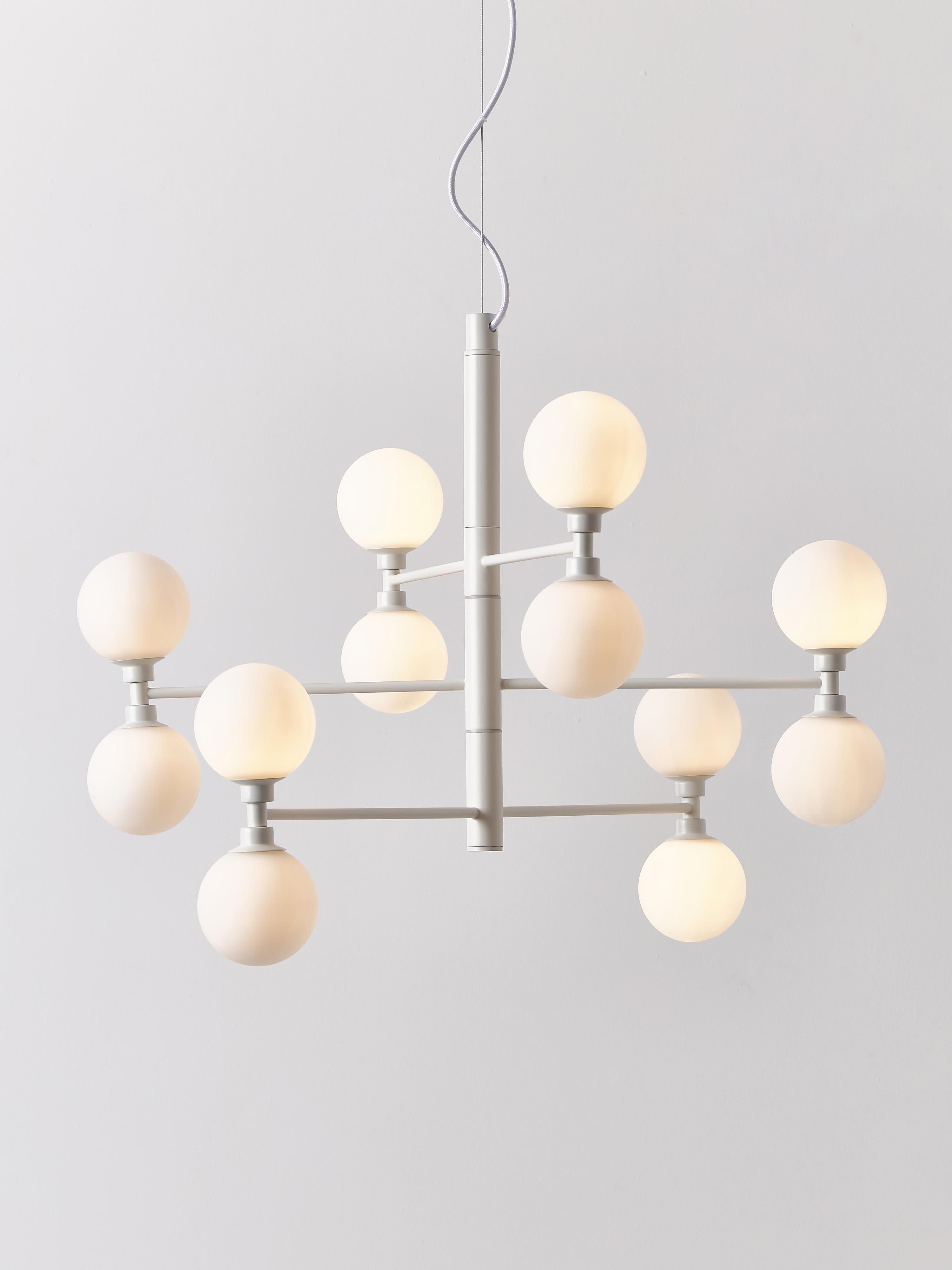 Grande suspension à globes en verre Torin - Blanc