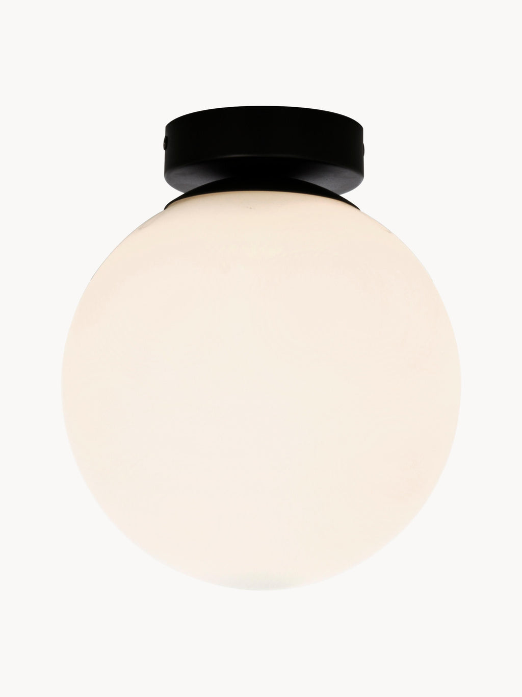 Petit plafonnier en verre opalescent Malcolm - Noir, blanc