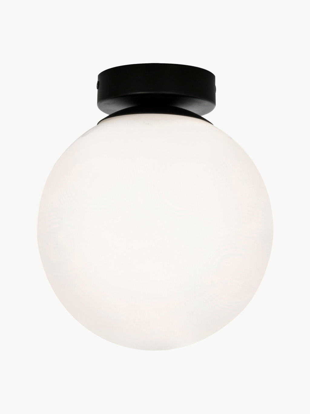 Petit plafonnier en verre opalescent Malcolm - Noir, blanc