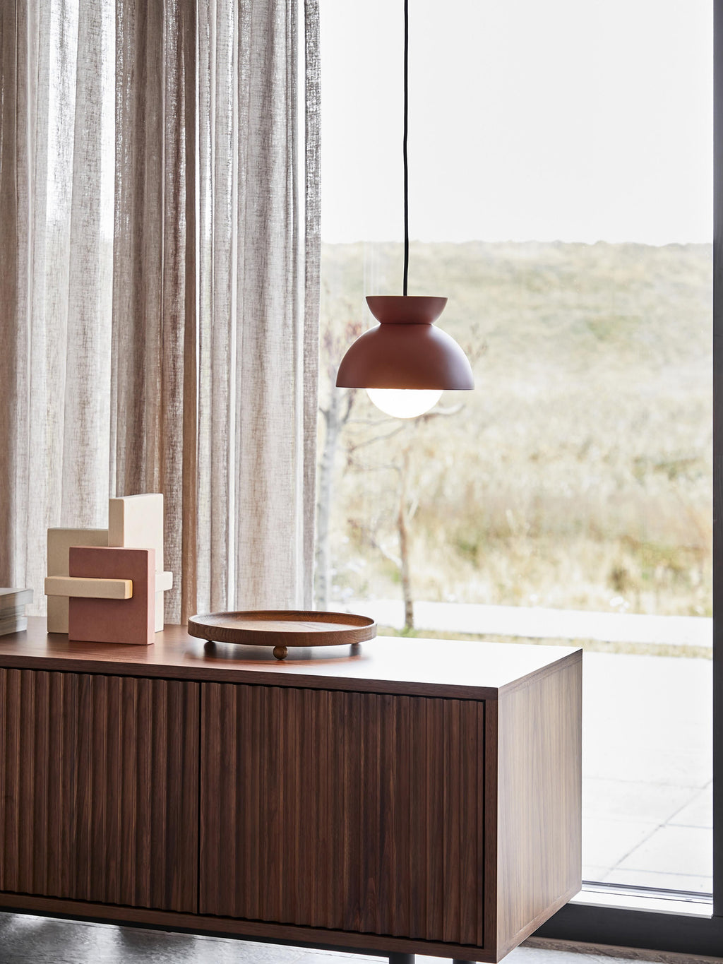 Petite suspension design Grettir - Lie de vin, mat