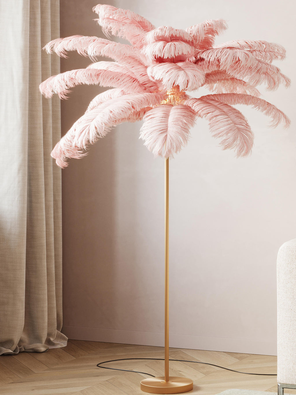 Lampadaire Jouni - Doré, rose