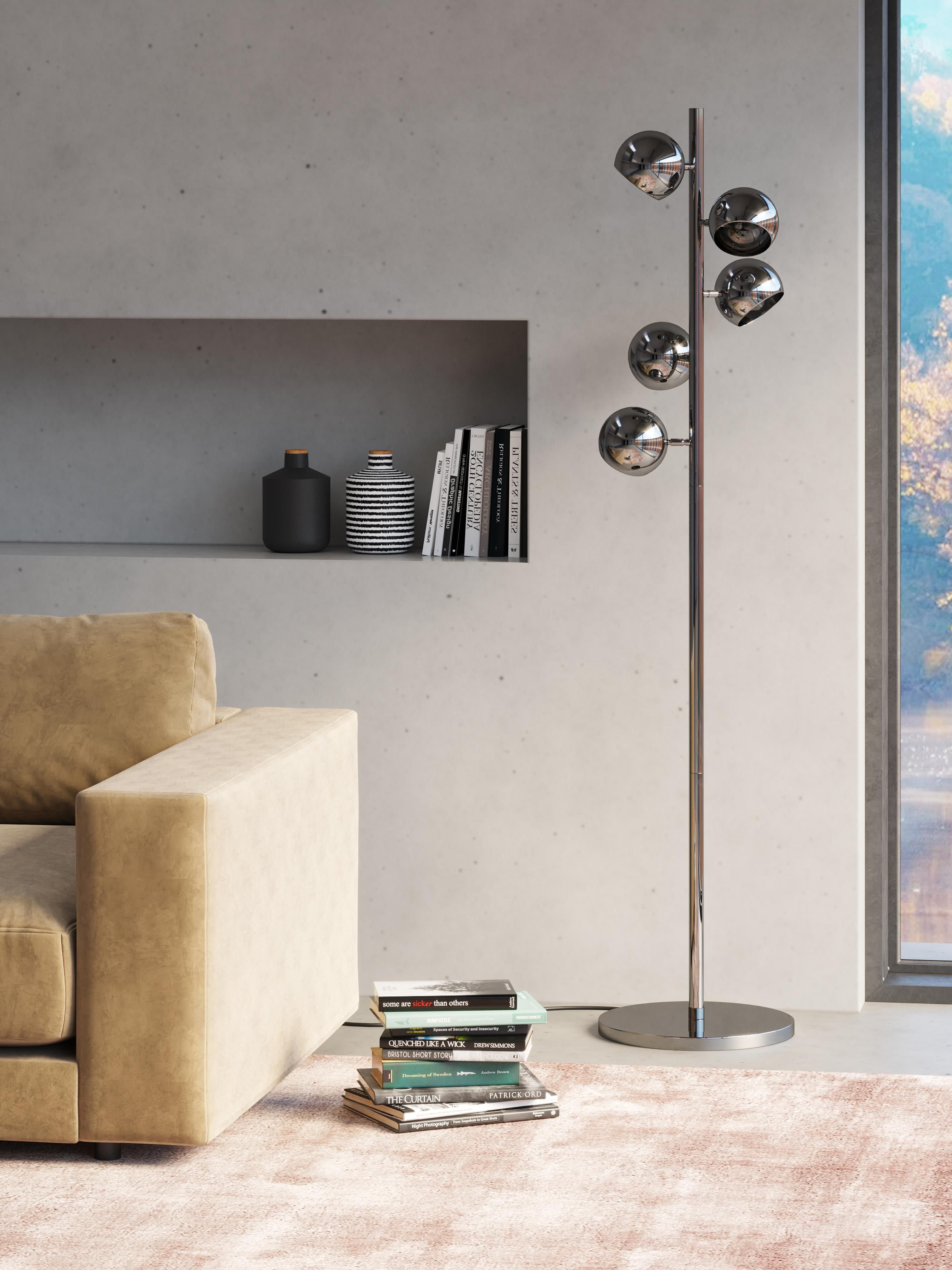 Grand lampadaire Jenrik - Argenté